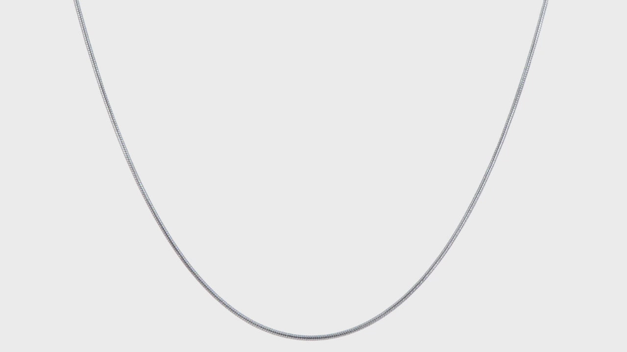 14KT White Gold 1.3mm Round Snake Chain