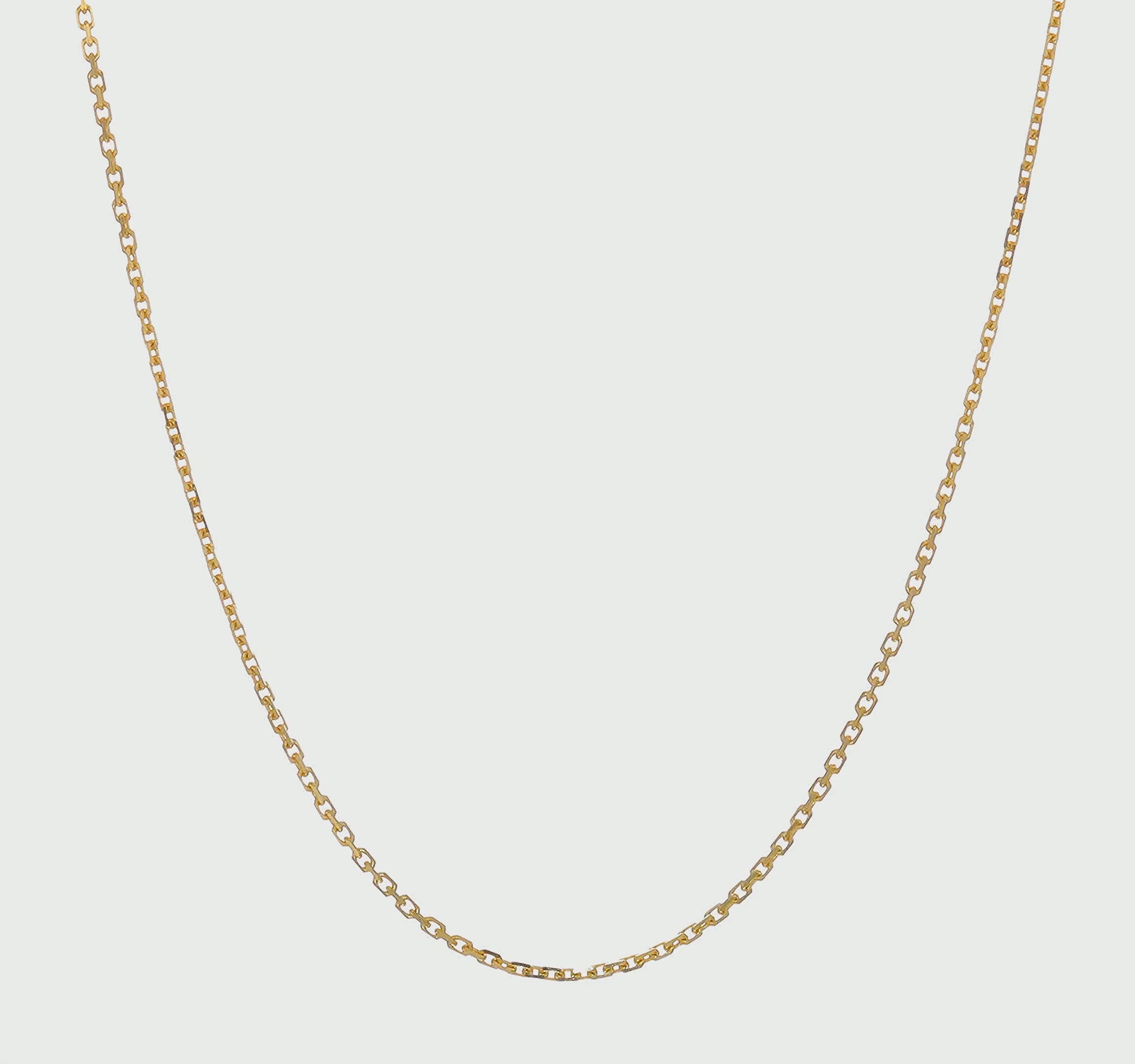 14KT Yellow Gold 1.05mm D/C Cable Chain