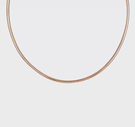 14kt Yellow Gold 4mm Domed Omega Necklace