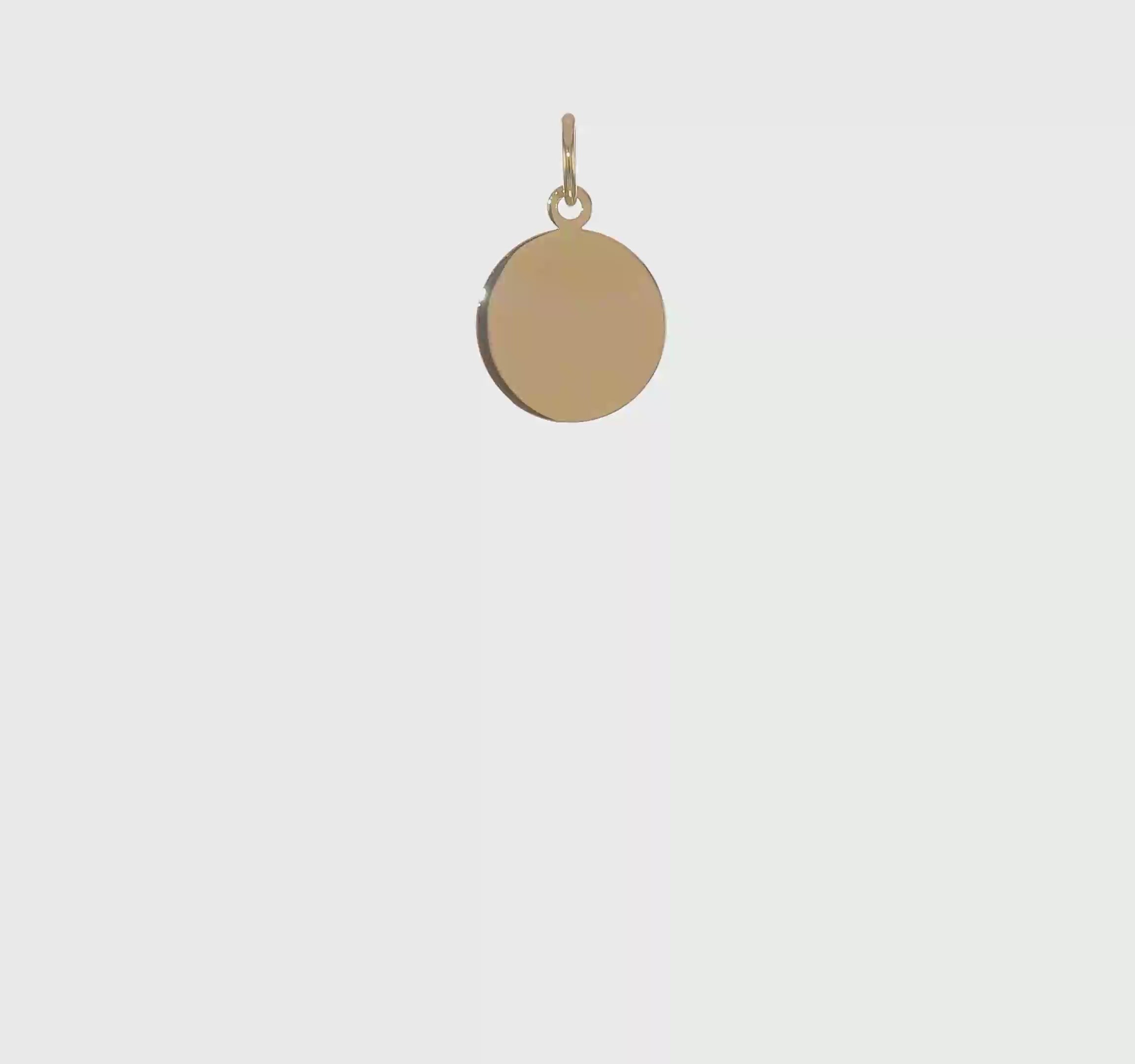 14KT Yellow Gold Round Disc Charm