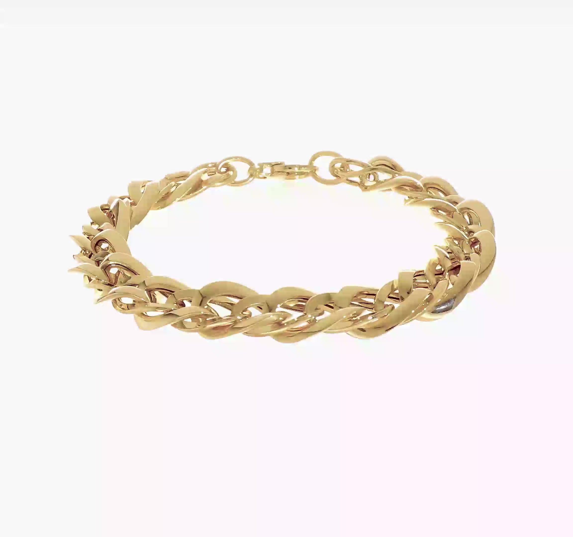 14kt Yellow Gold Polished Fancy Link 7.5 inch Bracelet