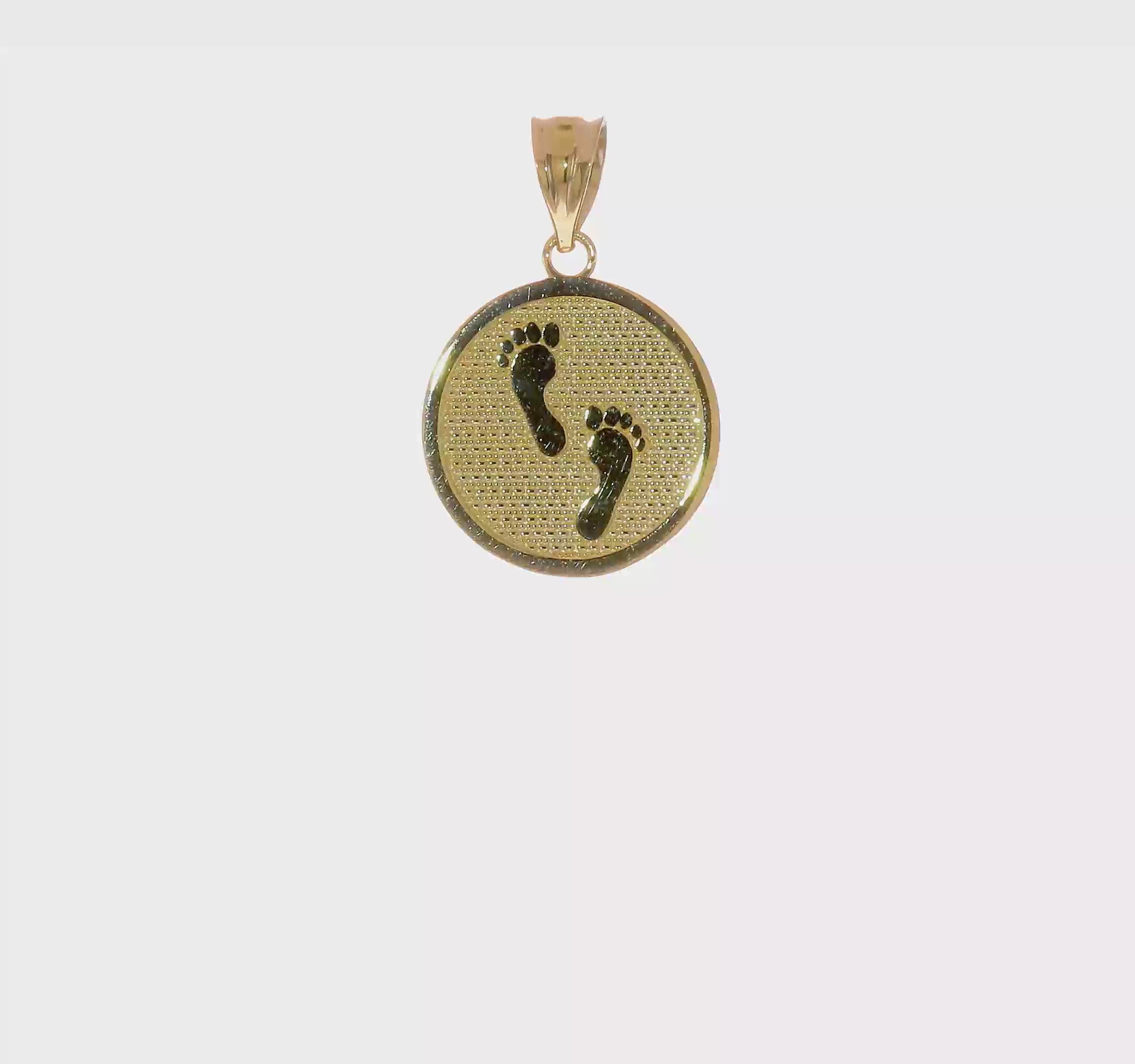 14kt Yellow Gold Polished Reversible Have Faith/Footprints Pendant
