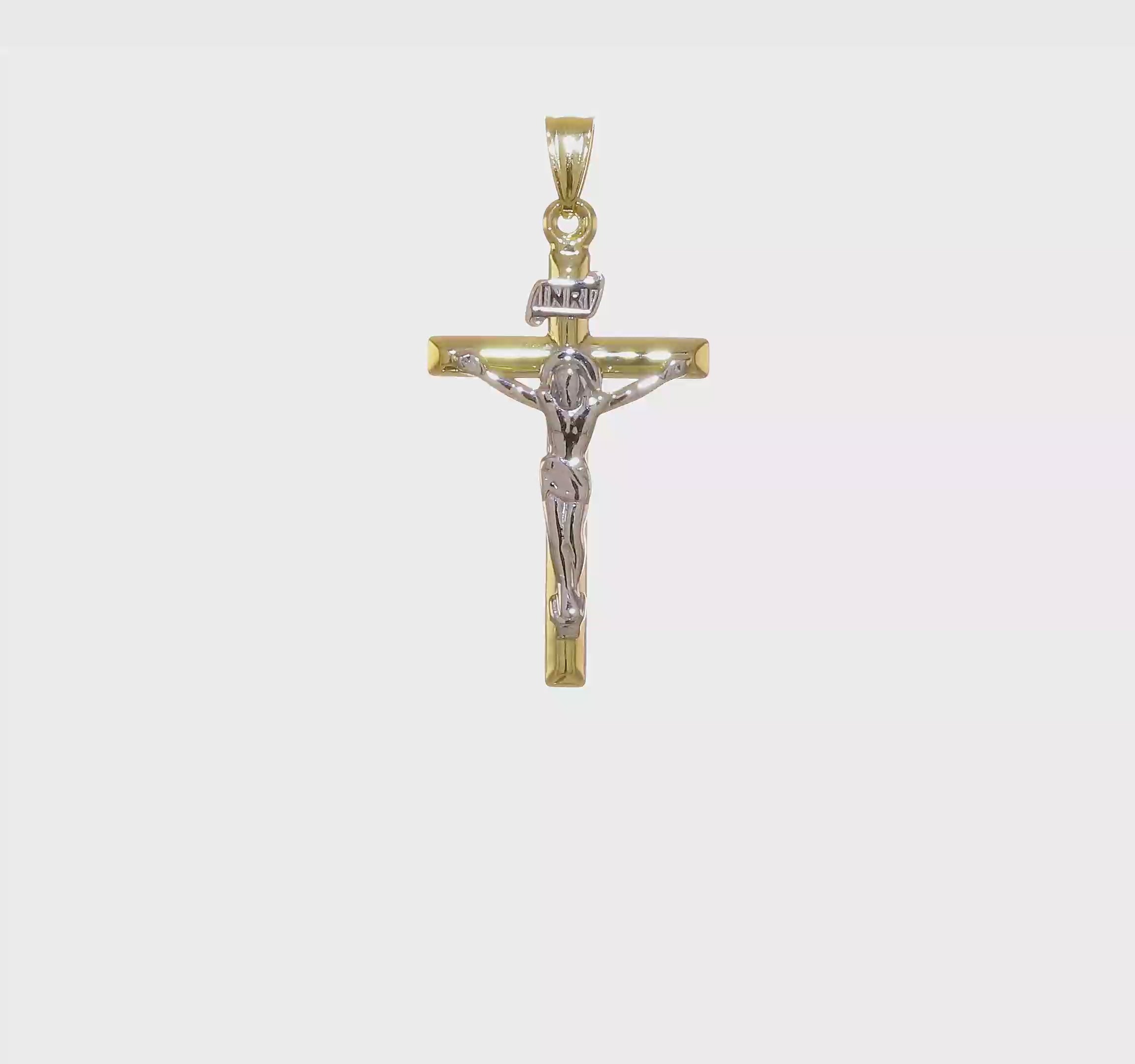 14kt Two-tone INRI Crucifix Pendant