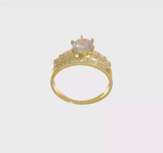 10KT Yellow Gold CZ Micropave Ring
