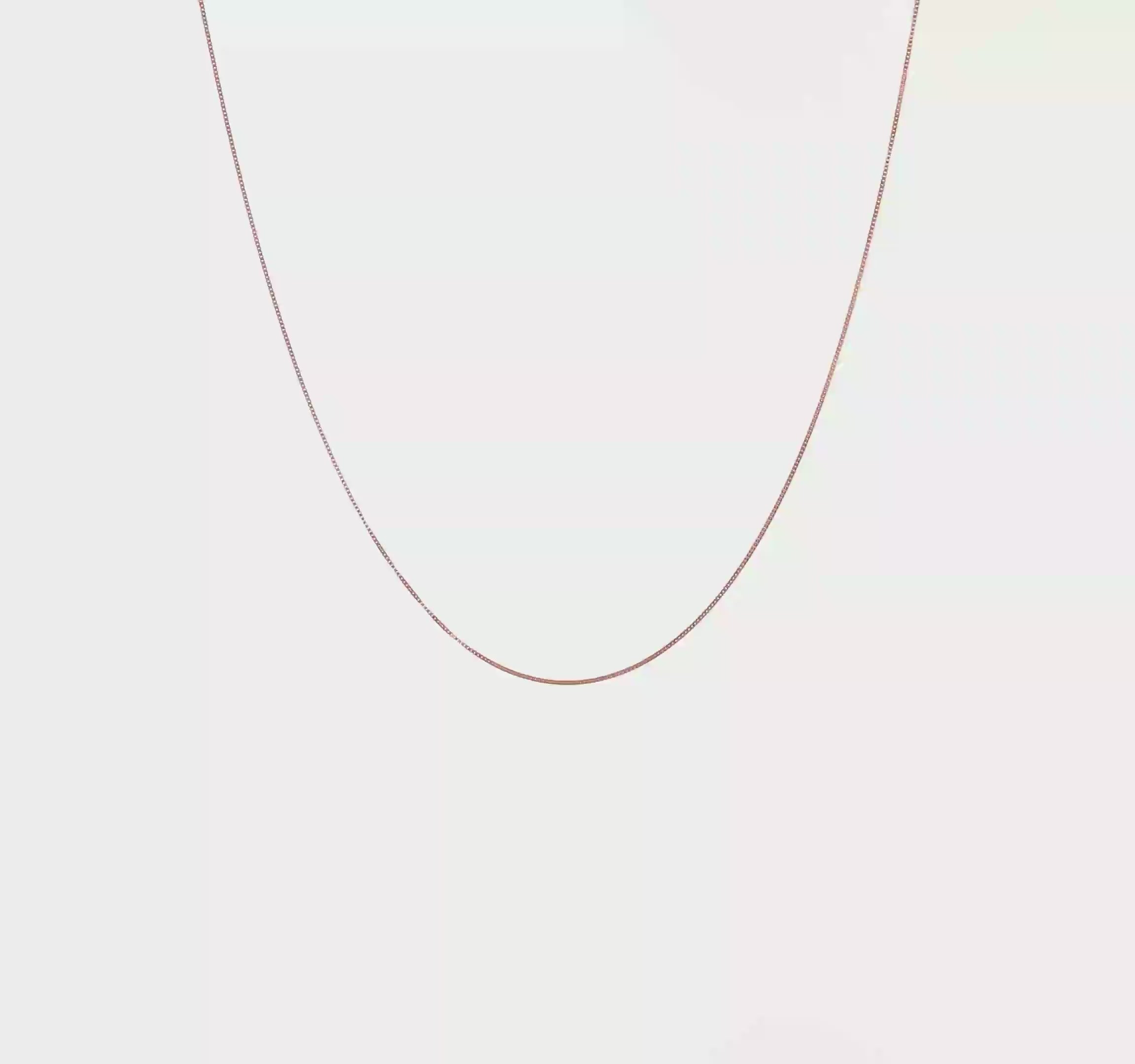 14KT Rose Gold .5mm Baby Box with Lobster Clasp Chain