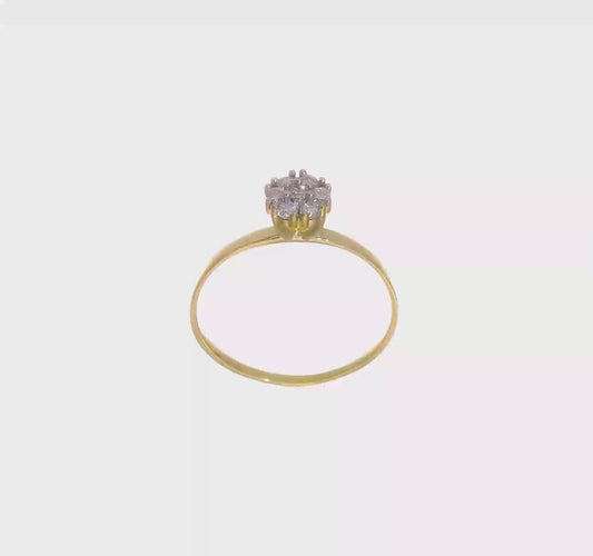 10kt Yellow Gold CZ Cluster Promise Ring