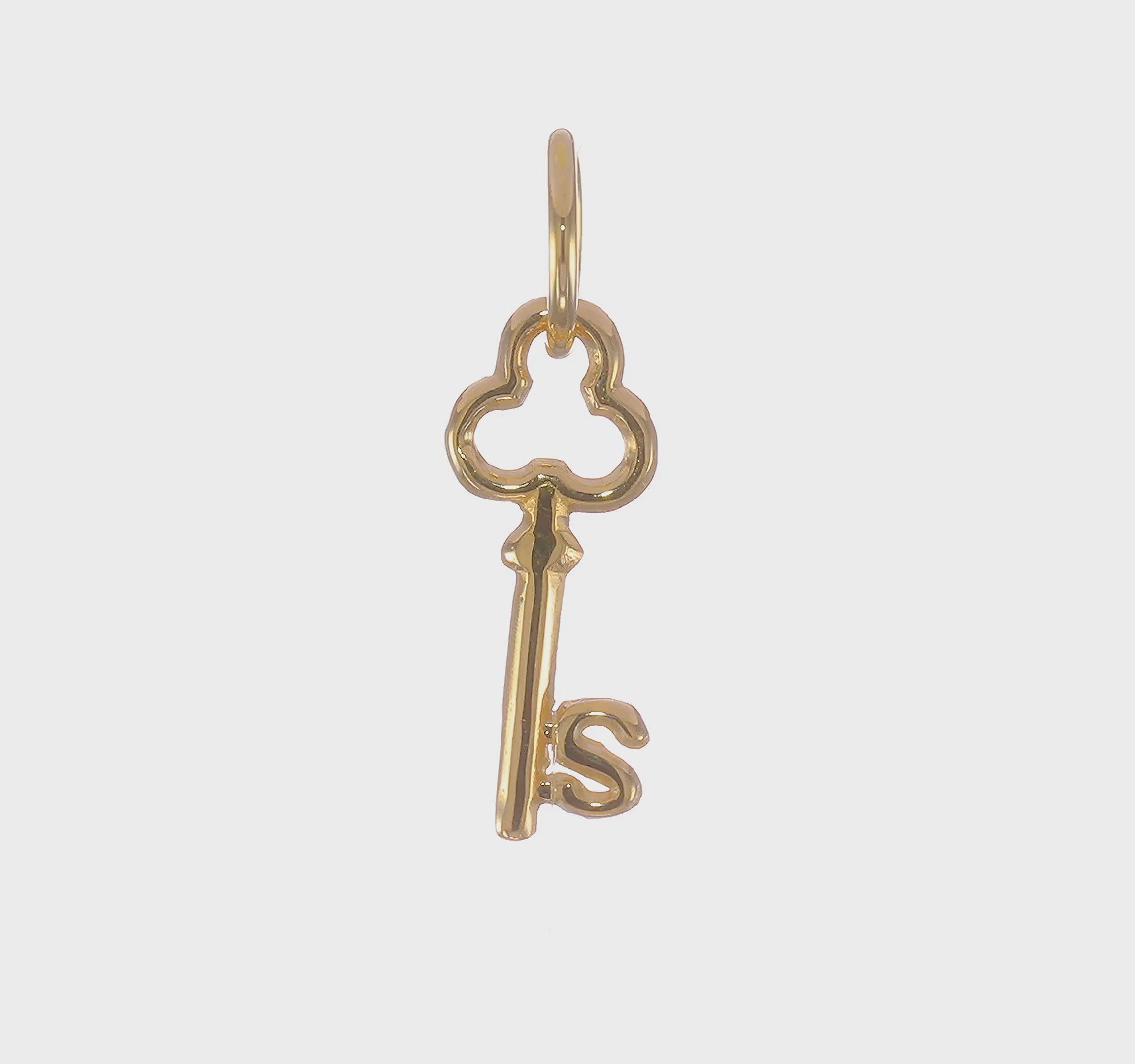 14kt Yellow Gold Key Letter S Initial Charm