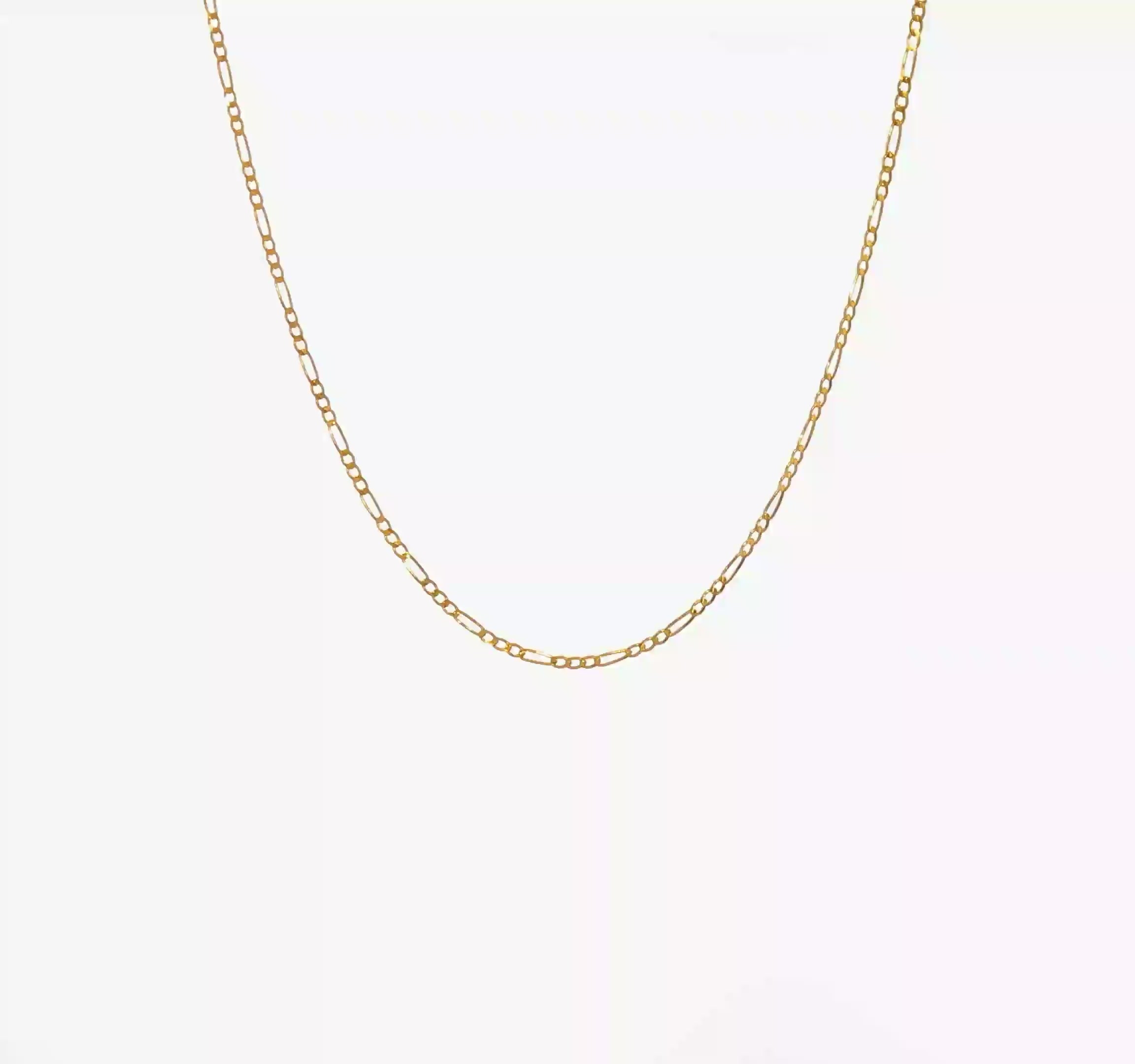 14KT Yellow Gold 1.8mm Flat Figaro Chain