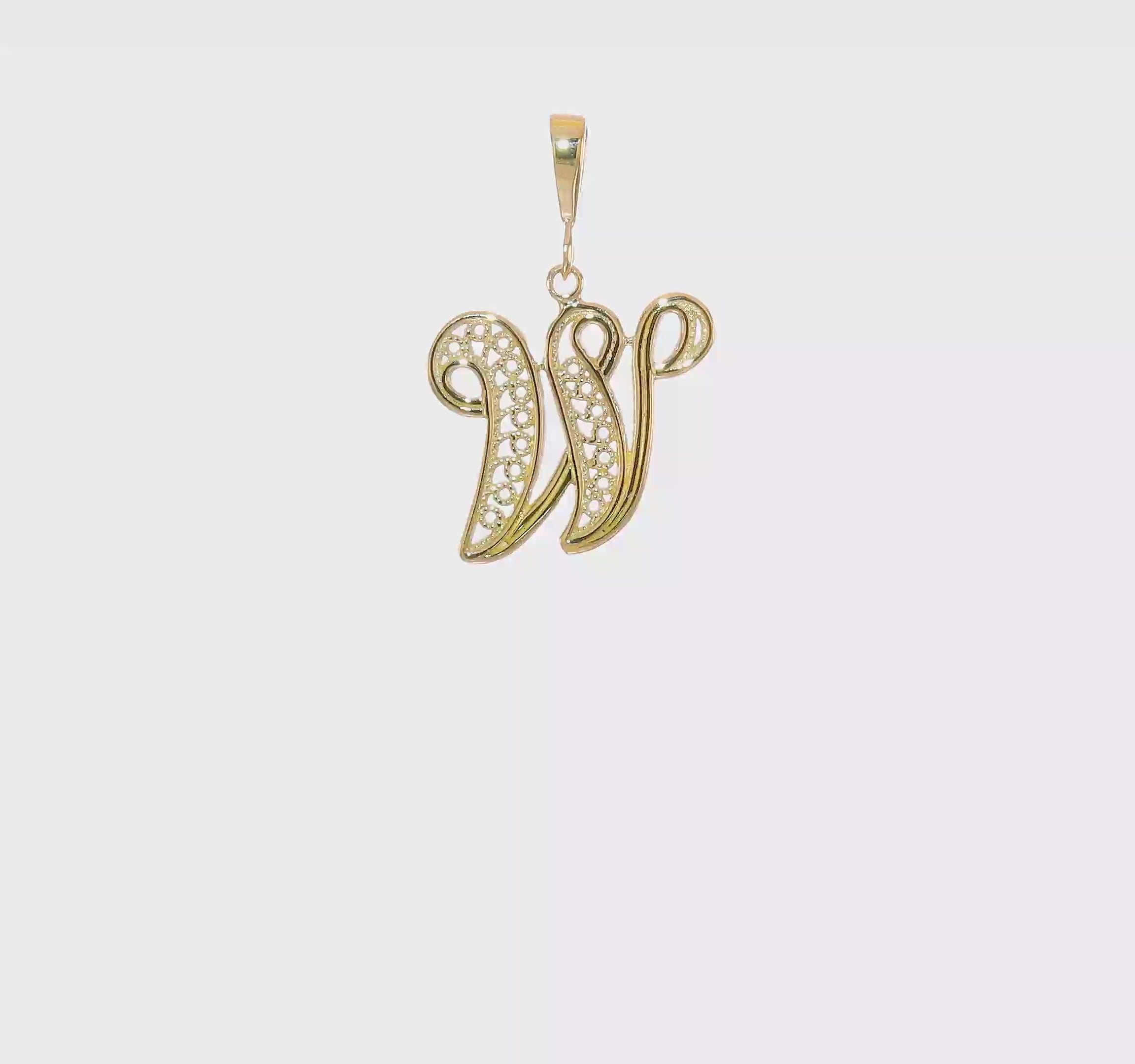 10kt Yellow Gold Initial W Pendant