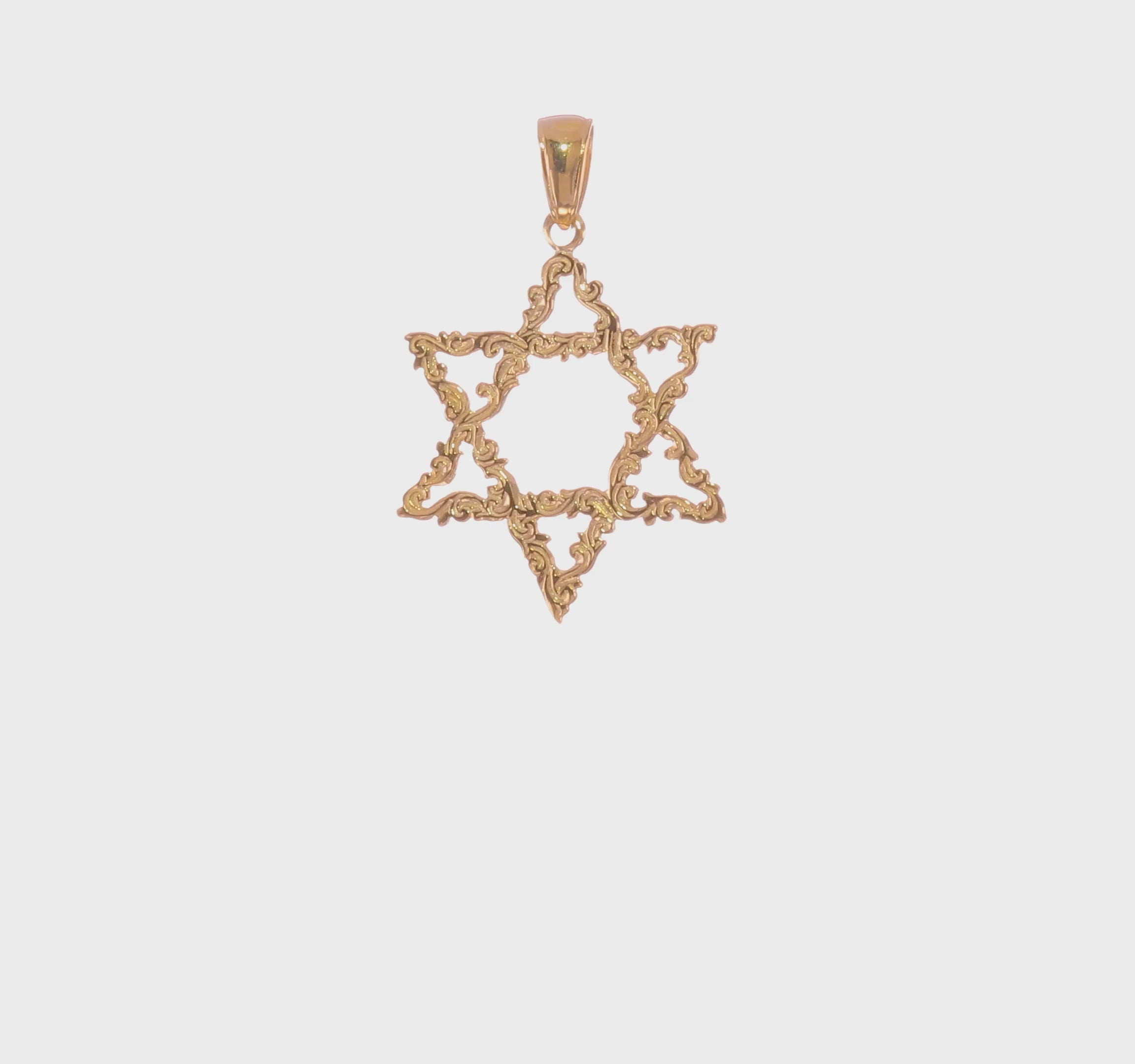 14kt Yellow Gold Star of David Pendant