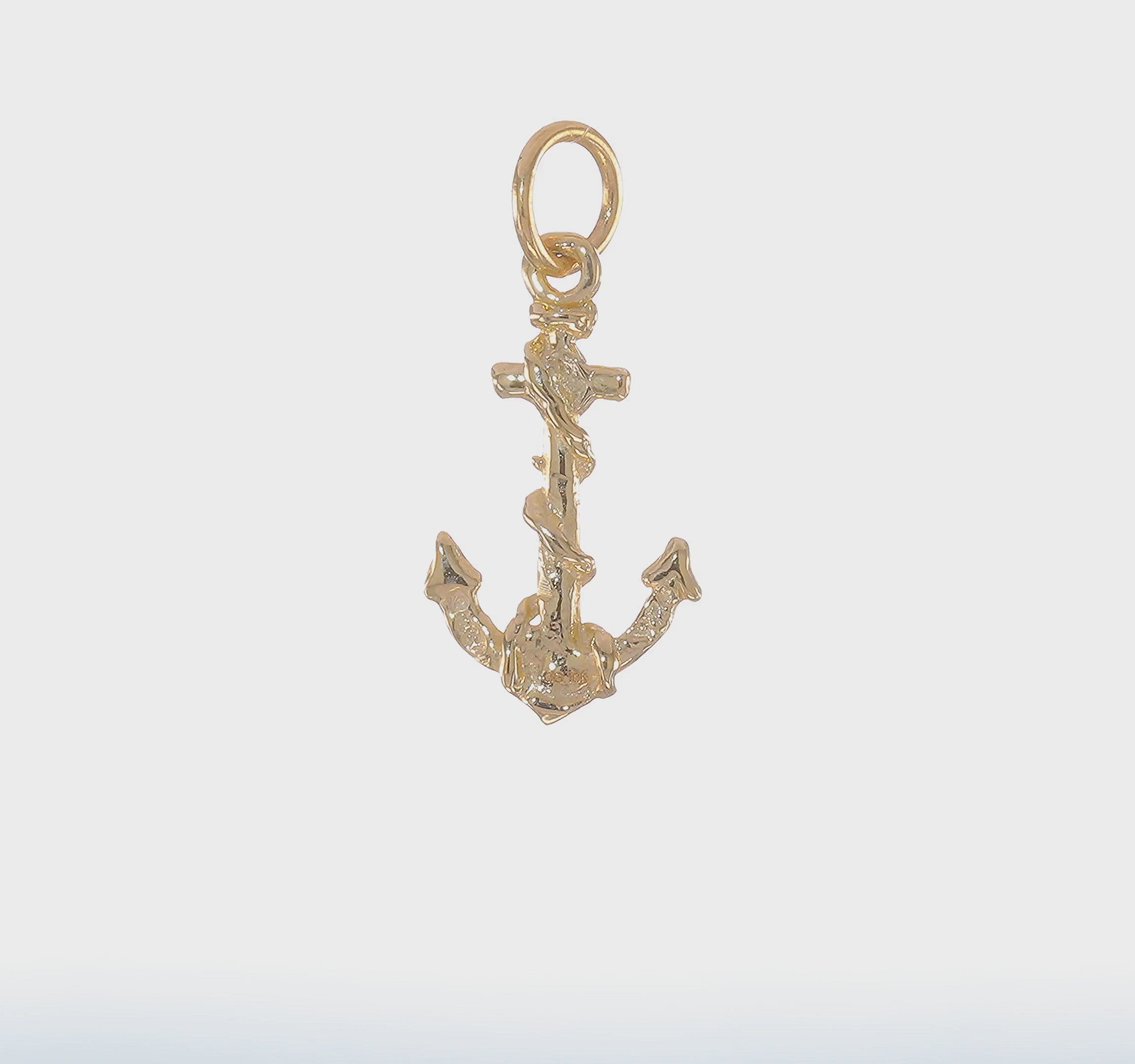 10kt Yellow Gold Anchor Pendant