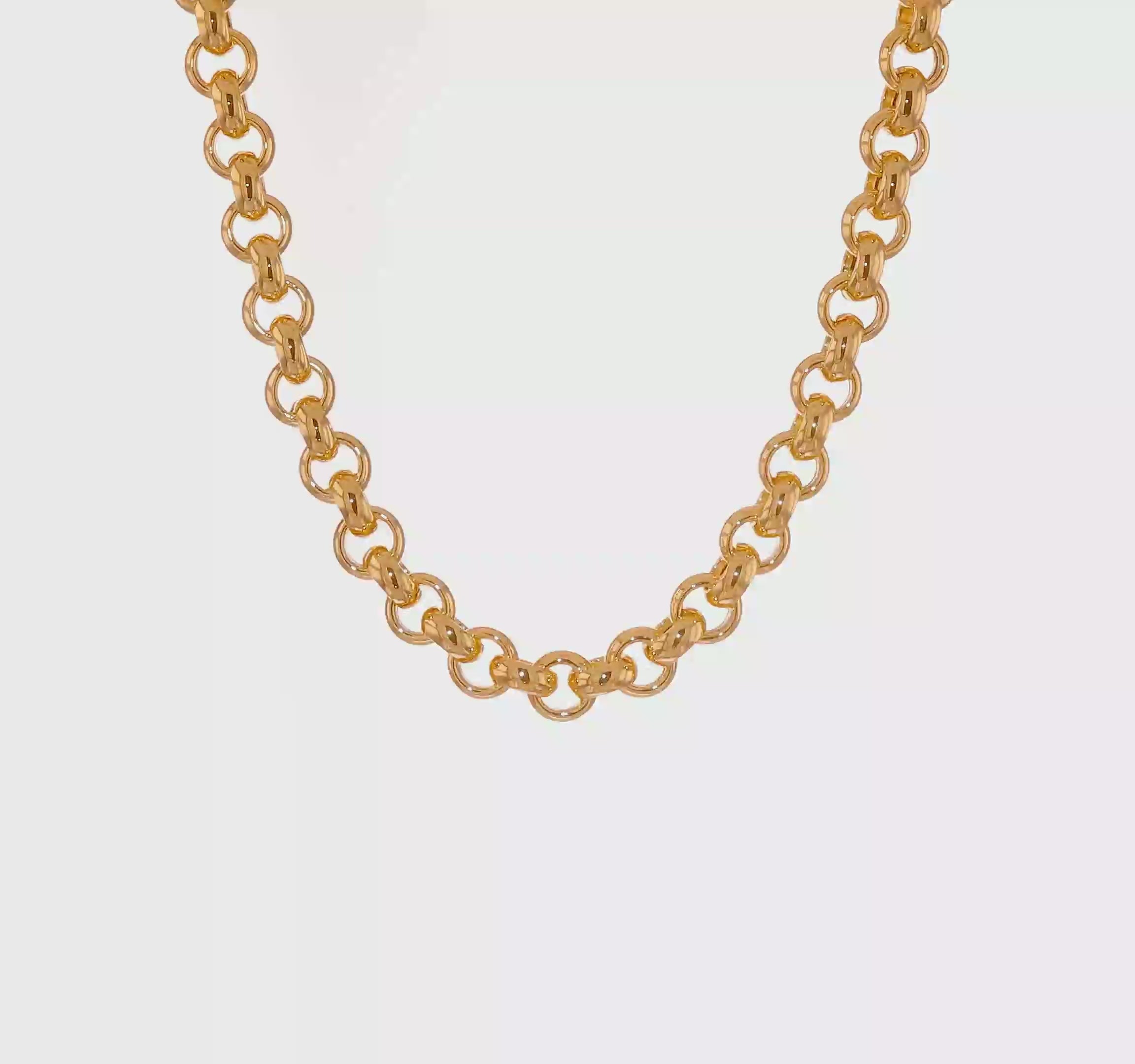 14KT Yellow Gold Polished Rolo Link Necklace