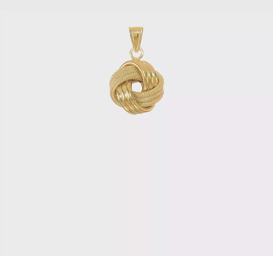14kt Yellow Gold Polished Textured Love Knot Pendant