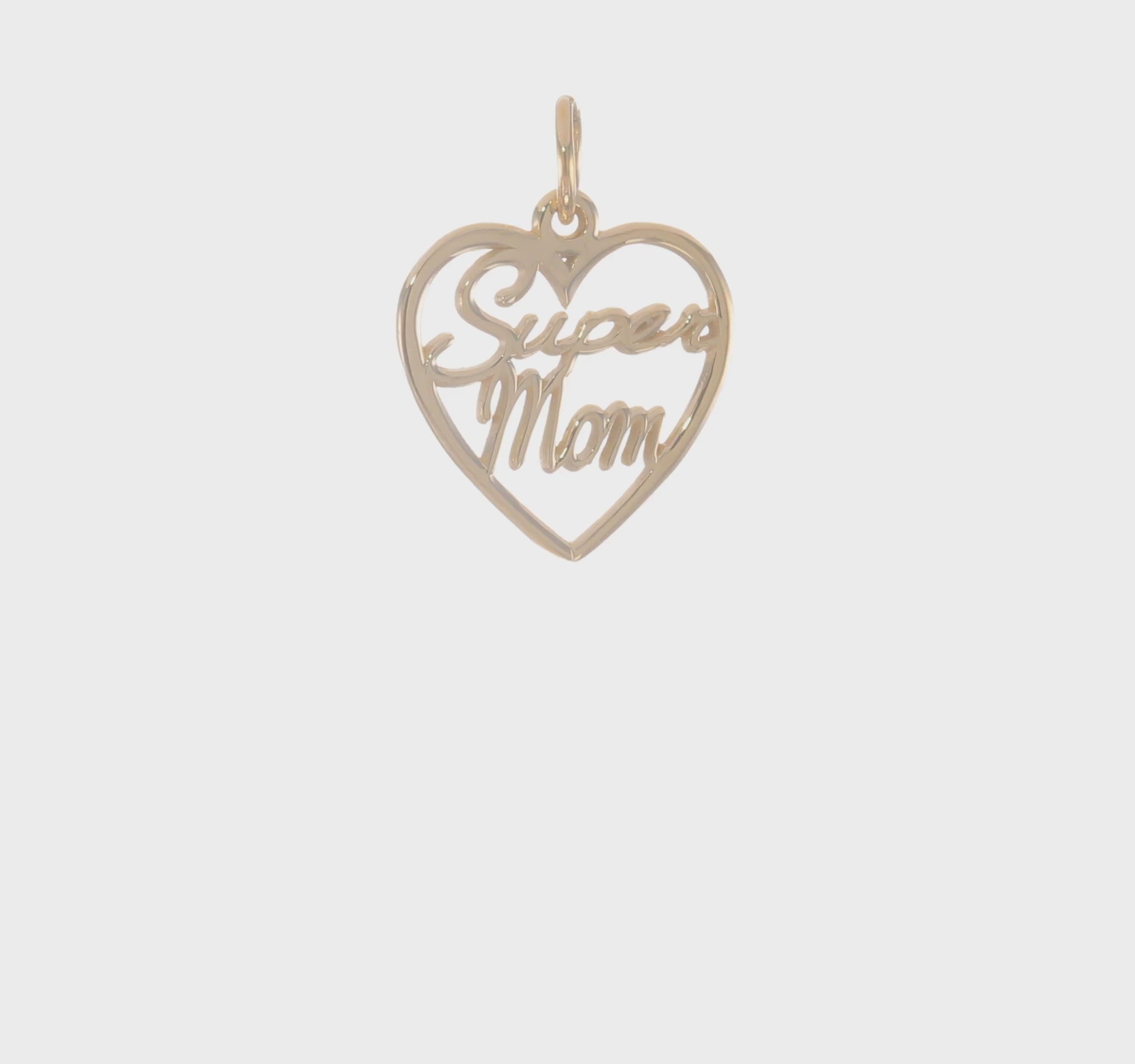 10KT Yellow Gold SUPER MOM Charm
