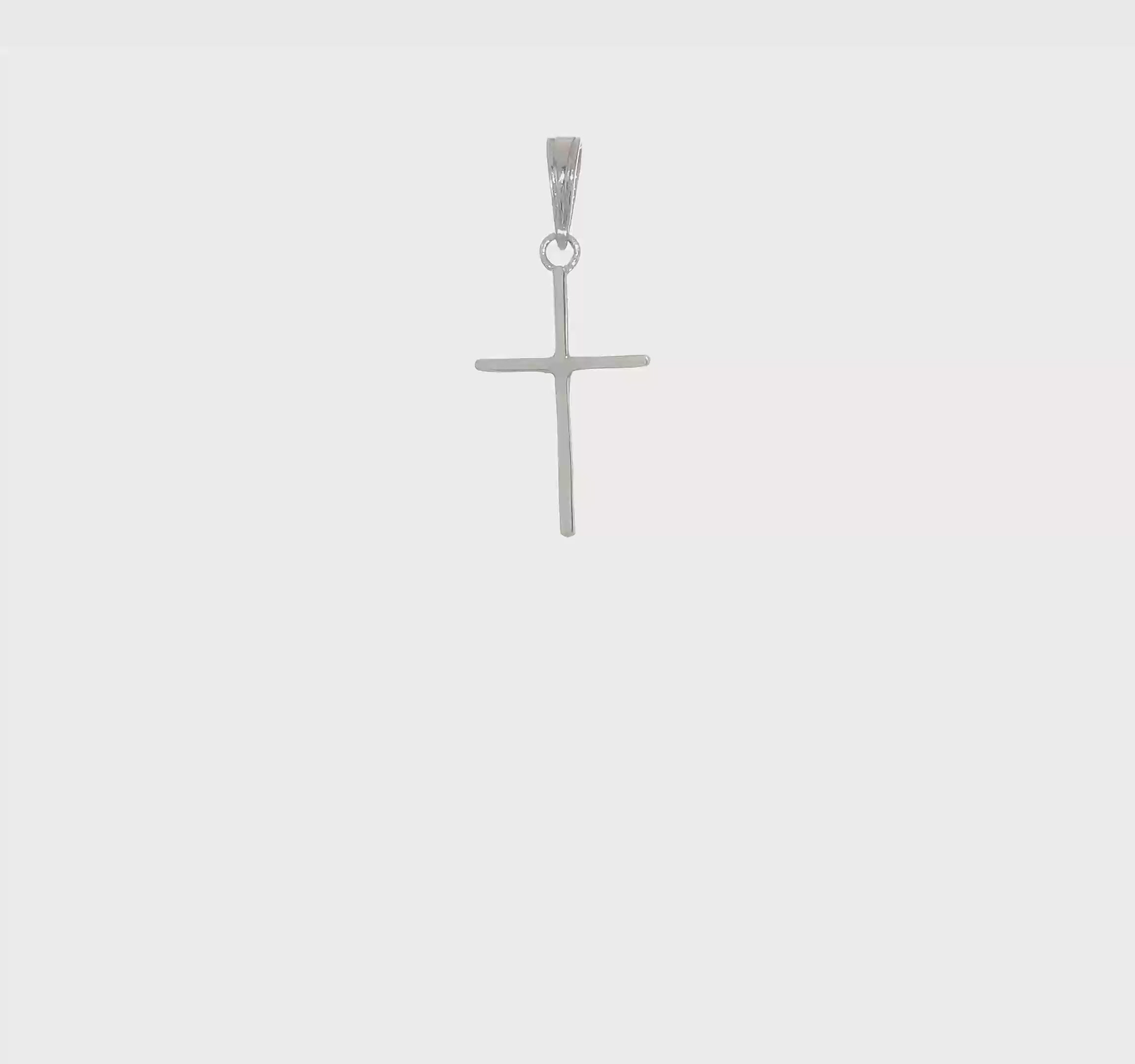 10kt White Gold Polished Cross Pendant