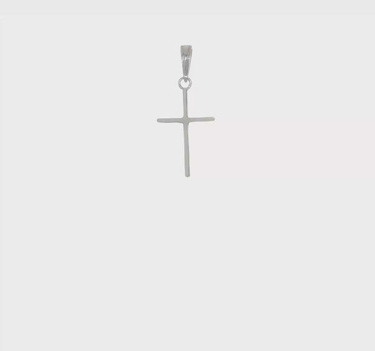 10kt White Gold Polished Cross Pendant