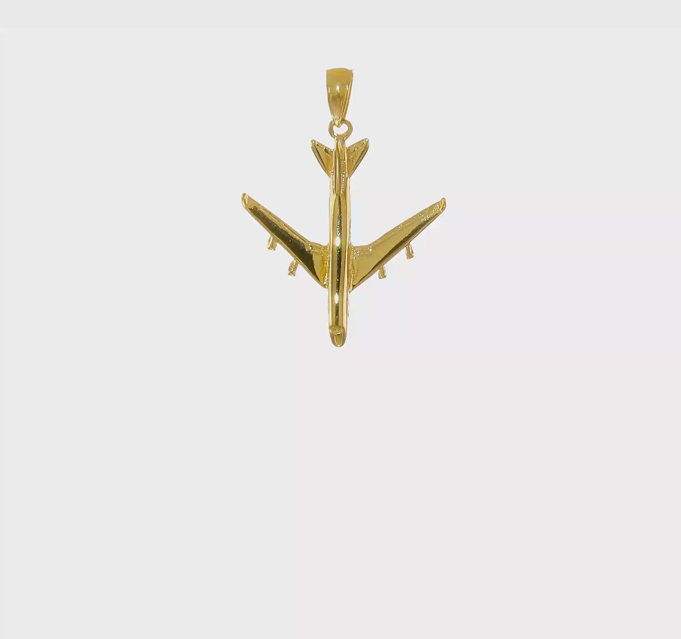14kt Yellow Gold 3-D Jet Pendant