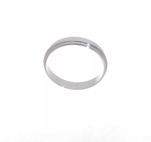 14kt White Gold 4mm Lightweight Milgrain Half Round Wedding Band Size 10