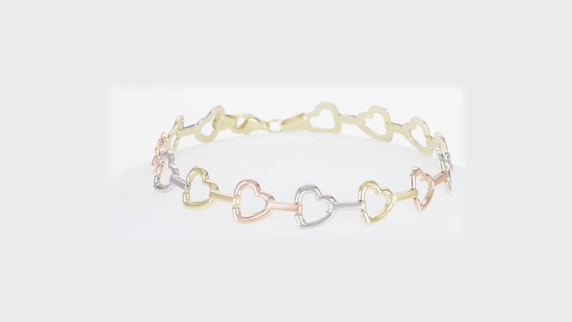 Leslie's 10KT Tri-color Heart Bracelet