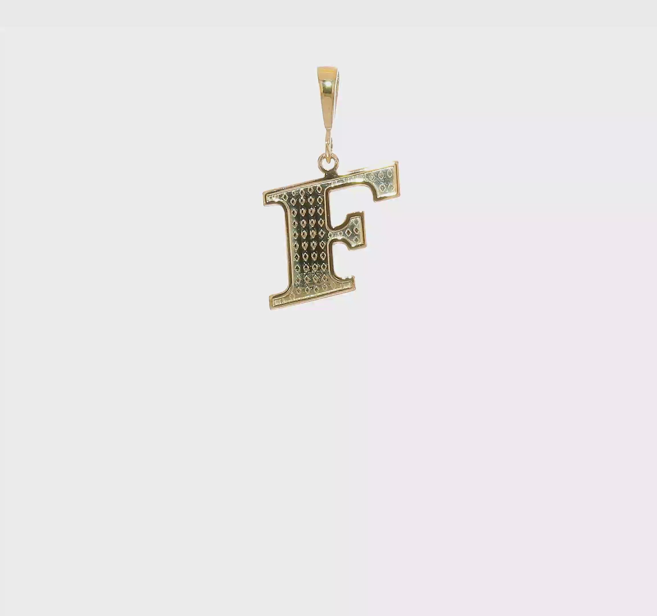 10KT Yellow Gold Initial F Pendant