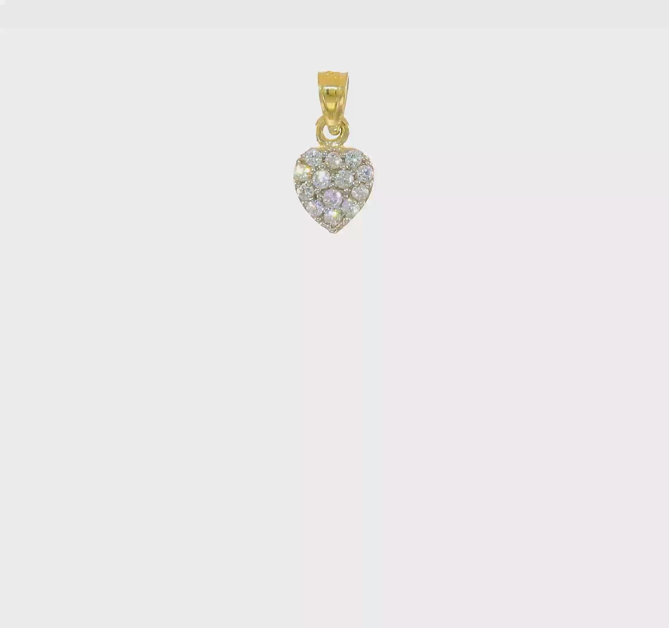 10kt Yellow Gold CZ Cluster Heart Charm