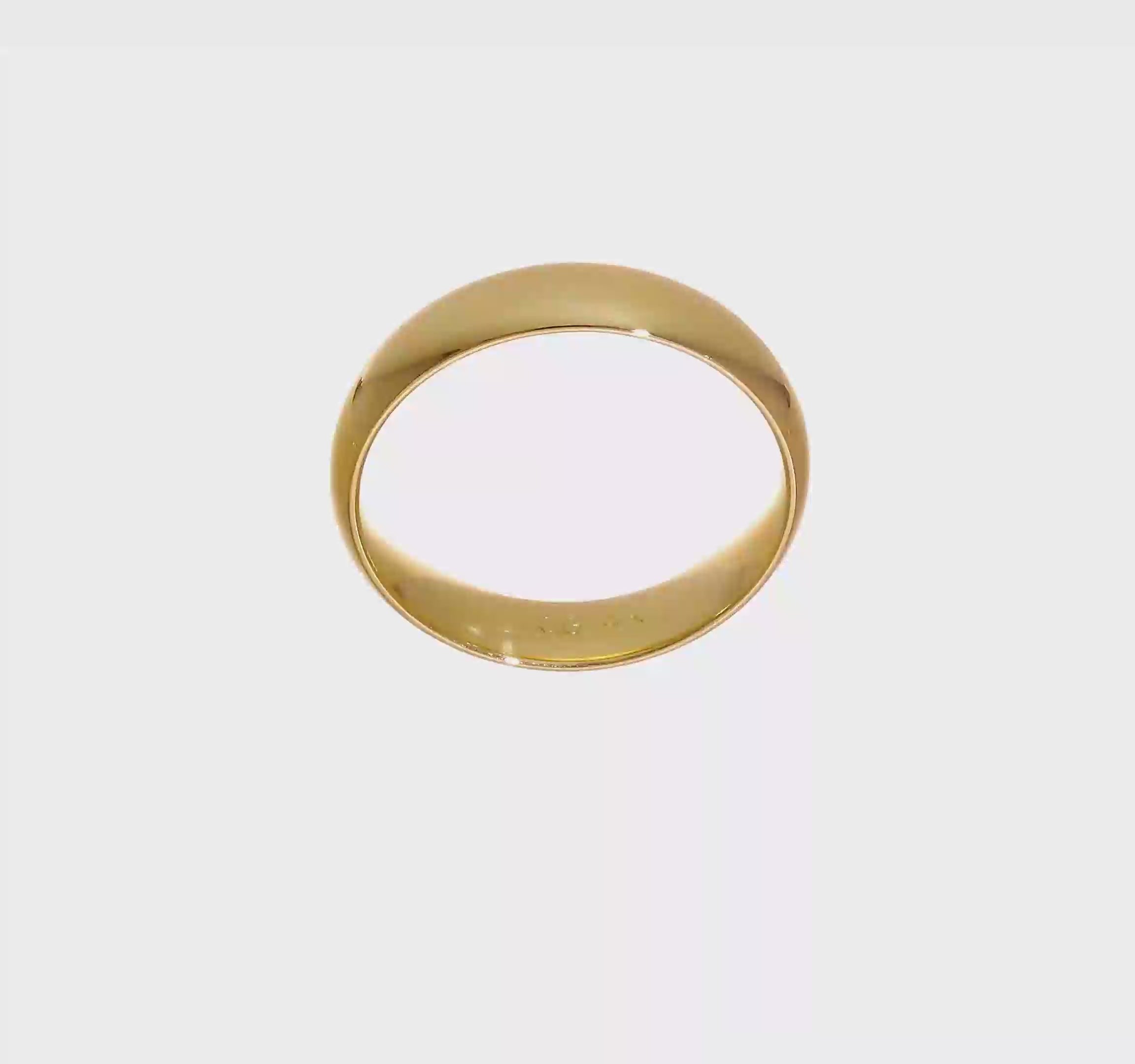14kt Yellow Gold 5mm Standard Weight Comfort Fit Wedding Band Size 10.5
