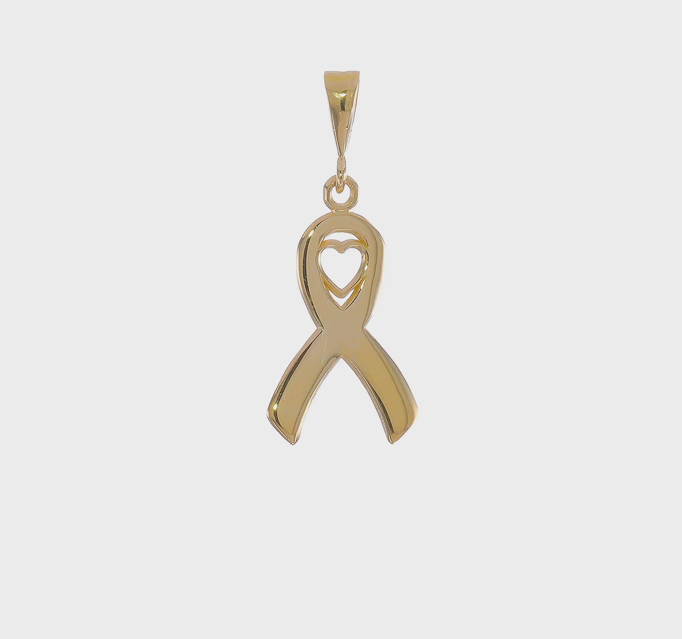 14kt Yellow Gold Heart In Awareness Pendant