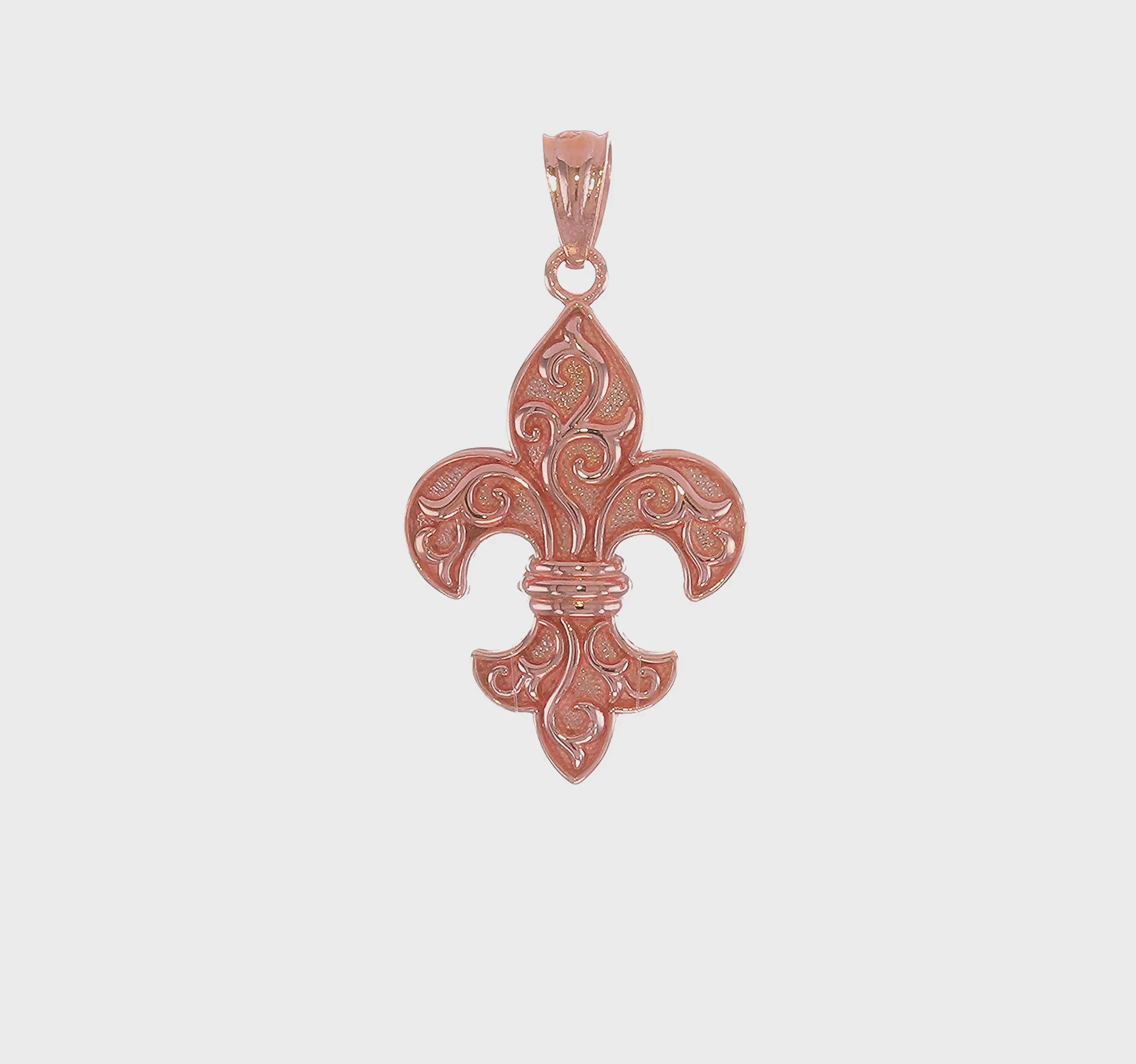 14kt Rose Gold Fleur de lis Pendant
