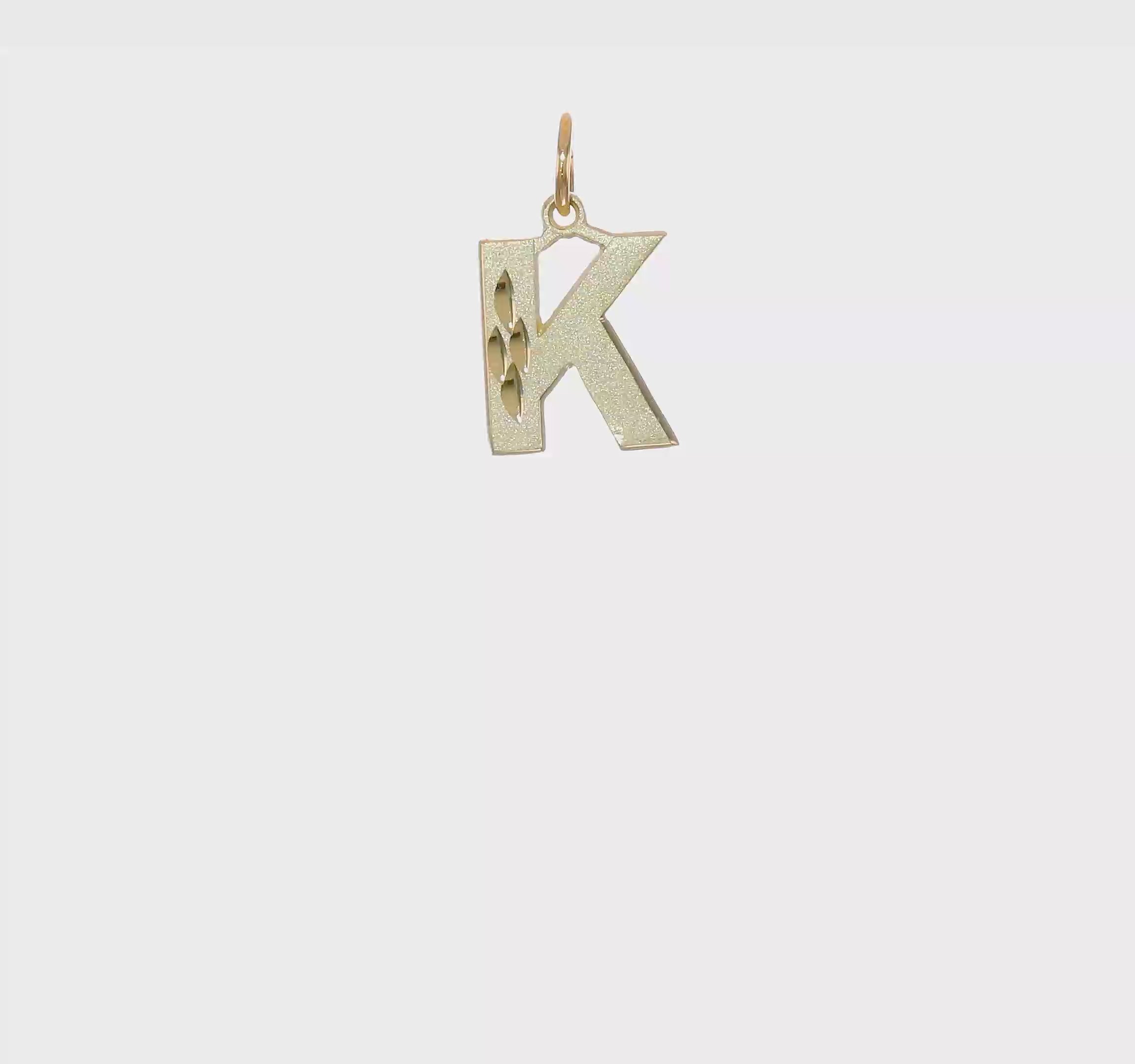 10kt Yellow Gold Initial K Charm