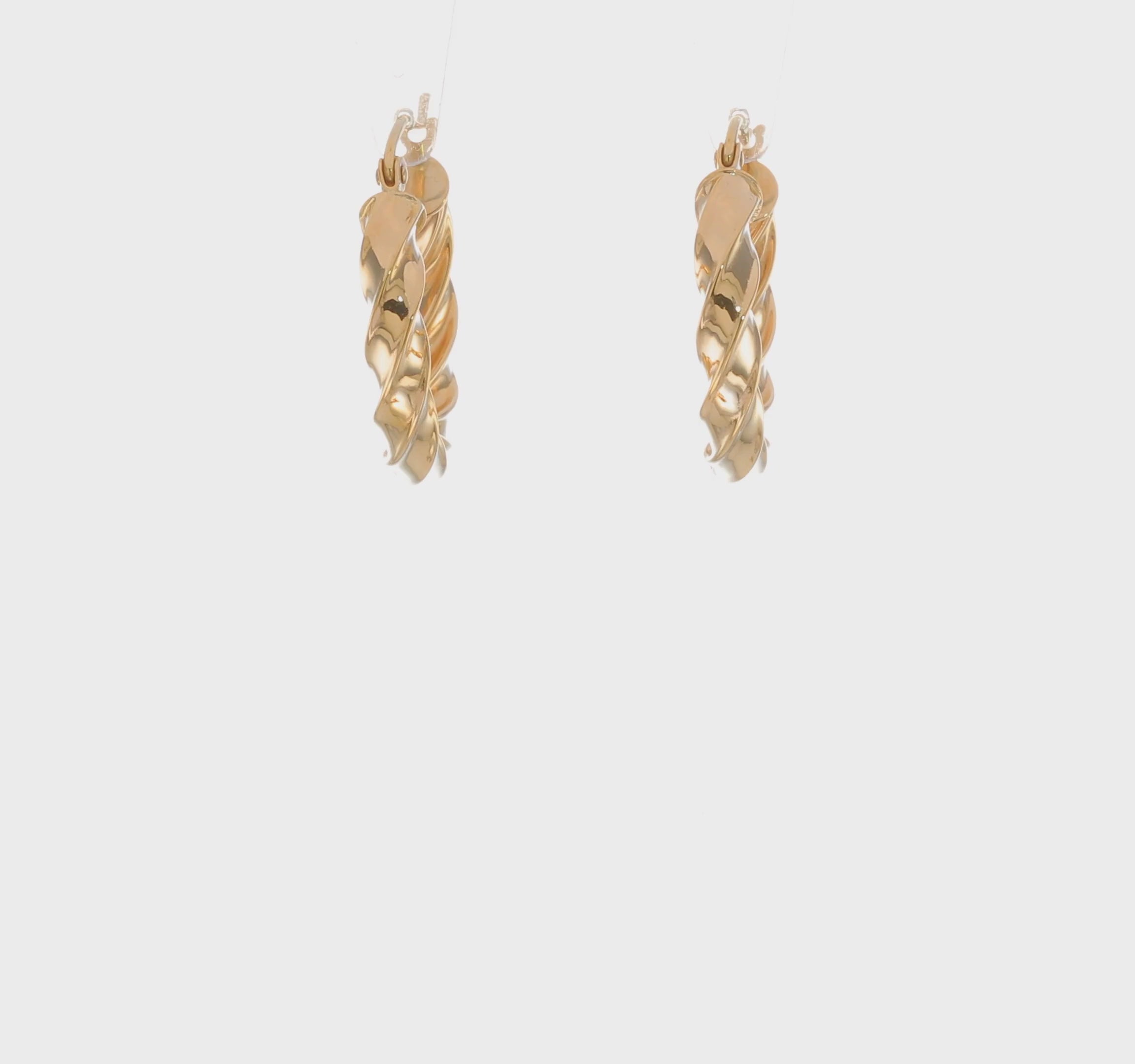 14kt Yellow Gold Light Twisted Hoop Earrings