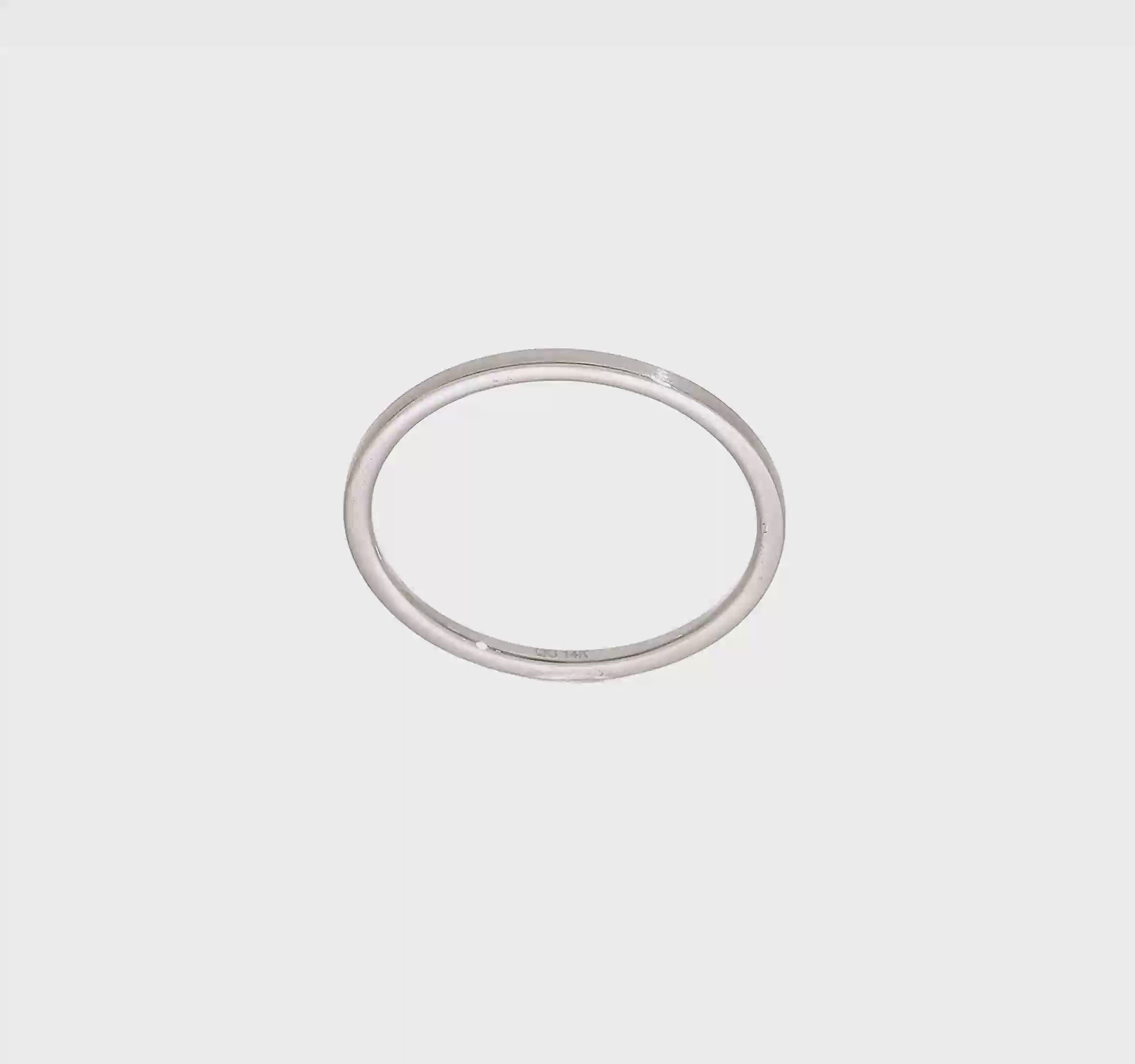 14KT White Gold 1.2mm Flat Satin Stackable Band Size 9.5