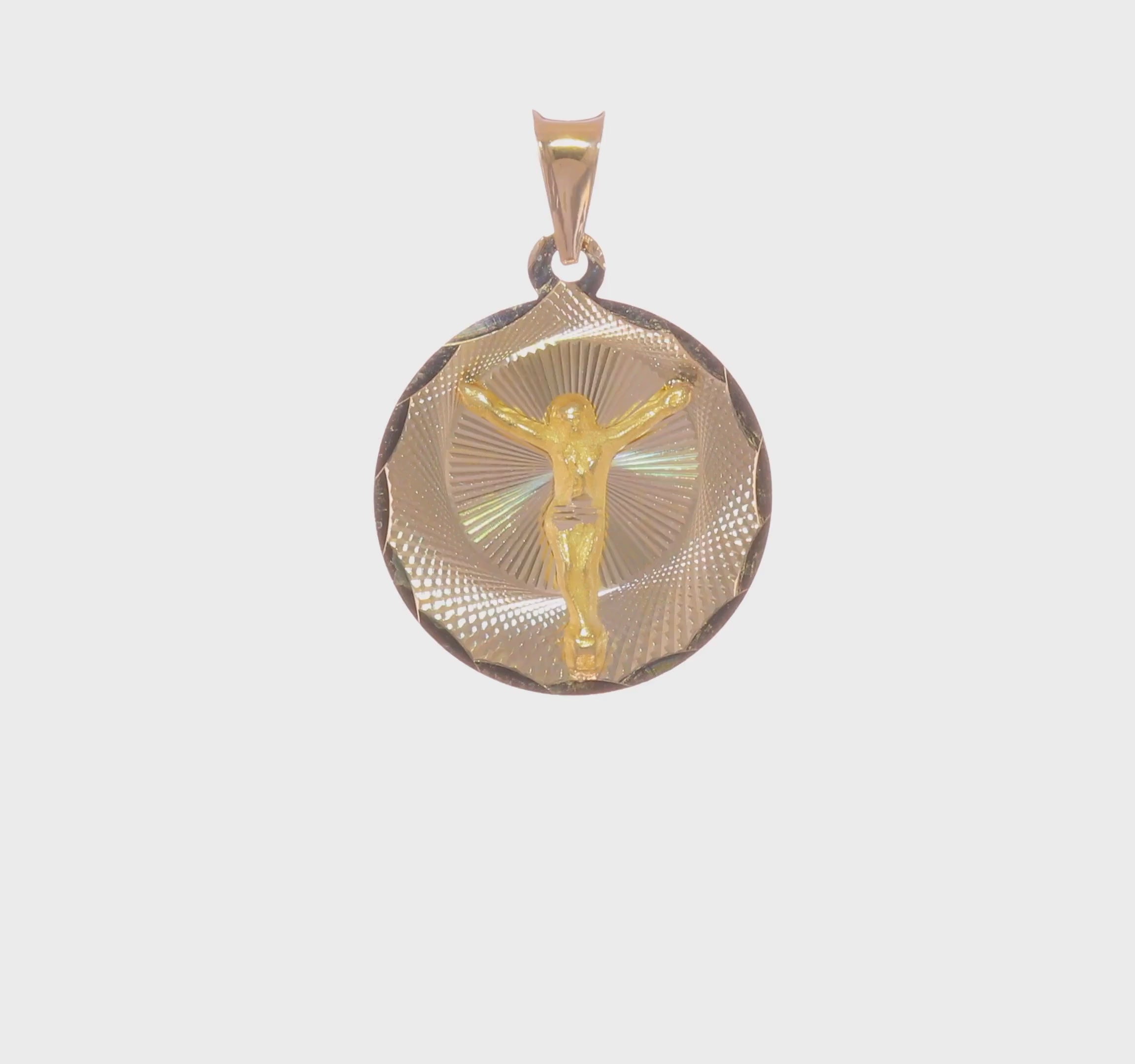 14KT Yellow Gold Polished D/C Corpus Circle Pendant