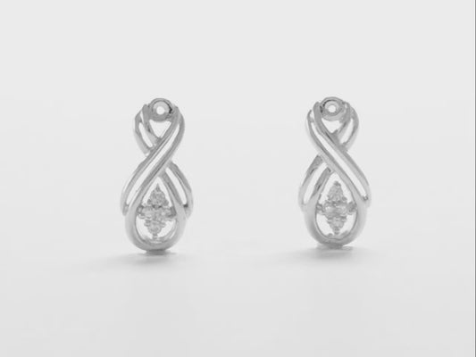 14kt White Gold AA Infinity Diamond Earring Jacket