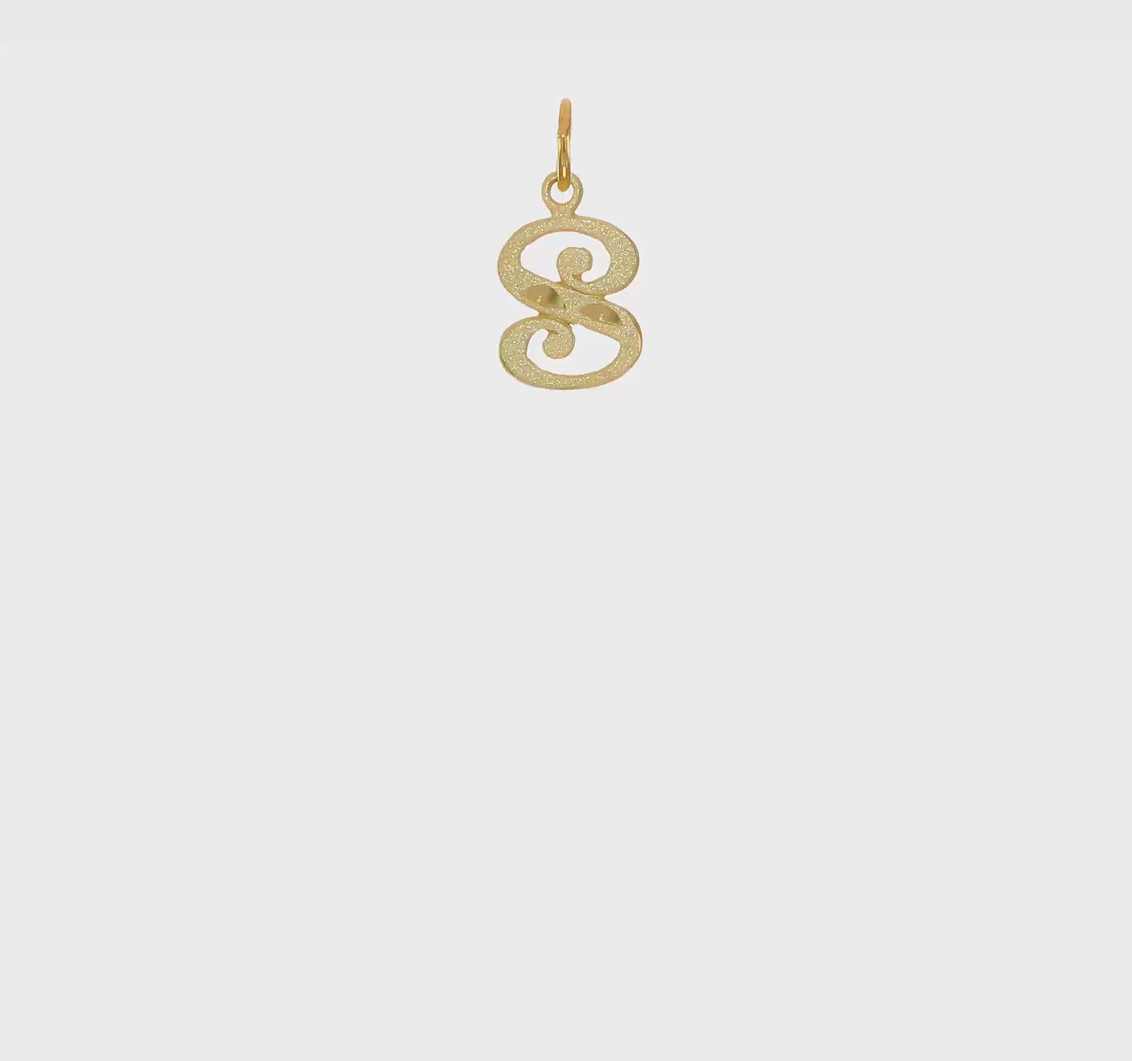 10kt Yellow Gold Initial S Charm