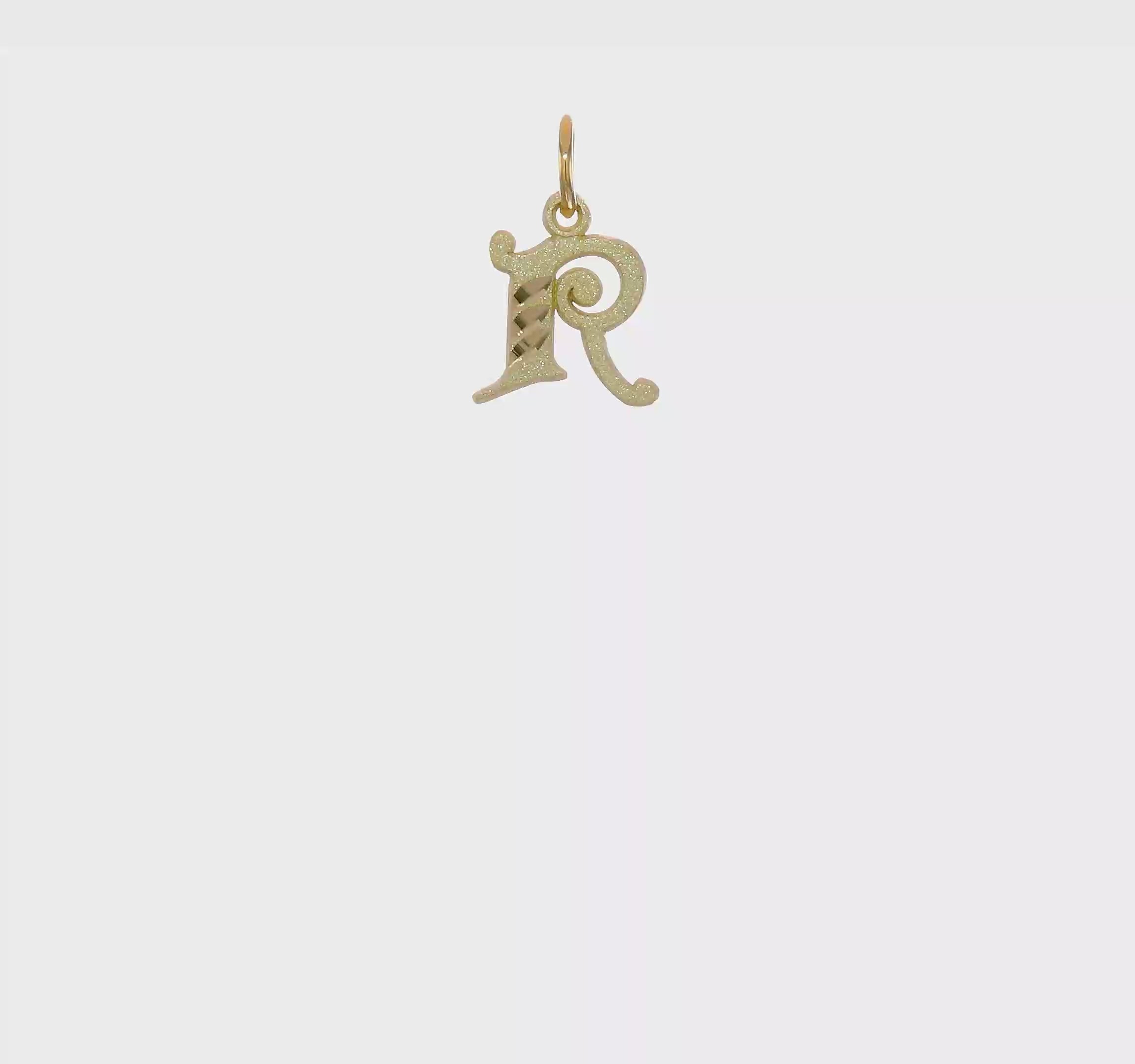 10kt Yellow Gold Initial R Charm