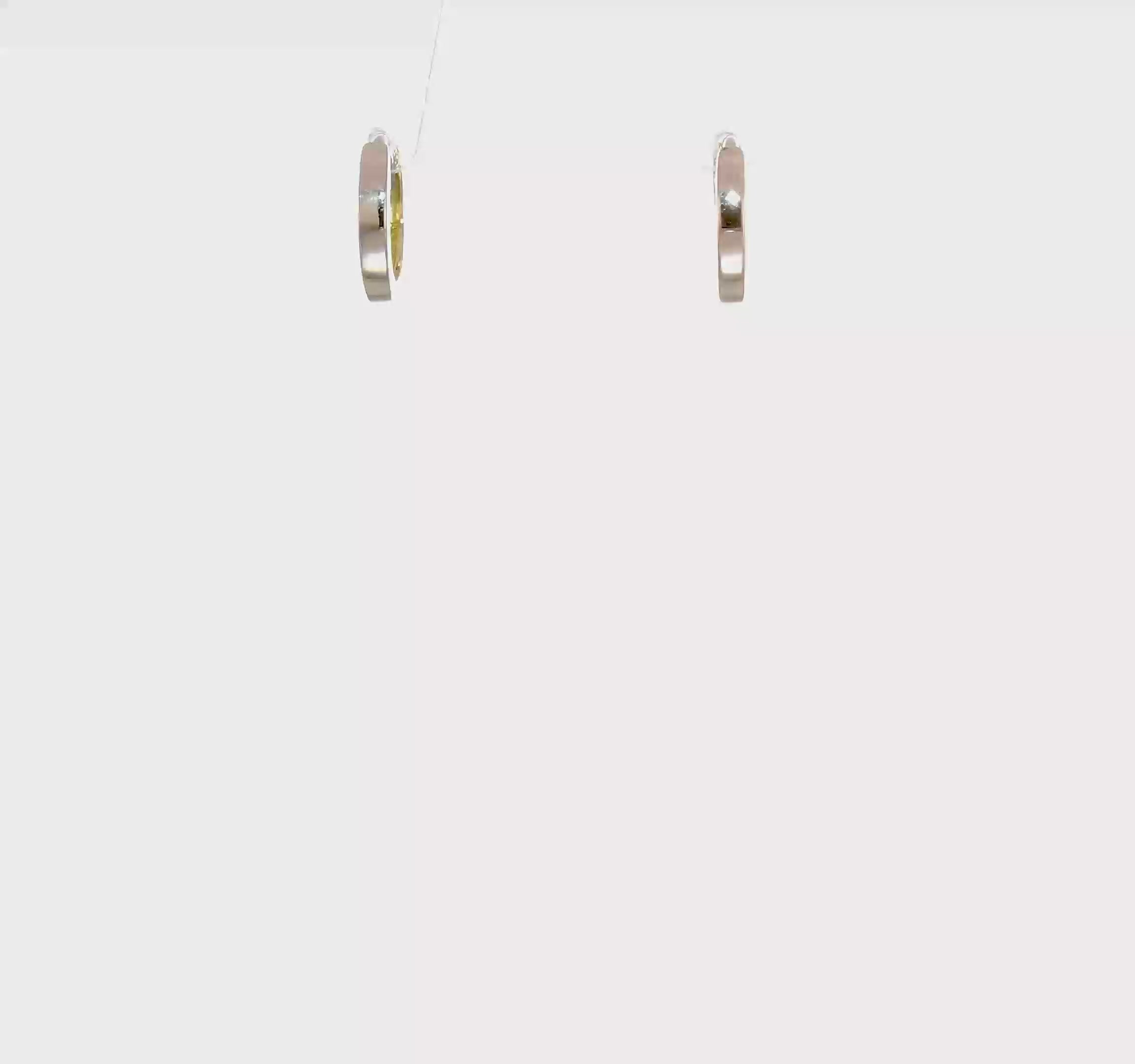 10kt Two-tone 1.50mm Hinged Hoop Earrings