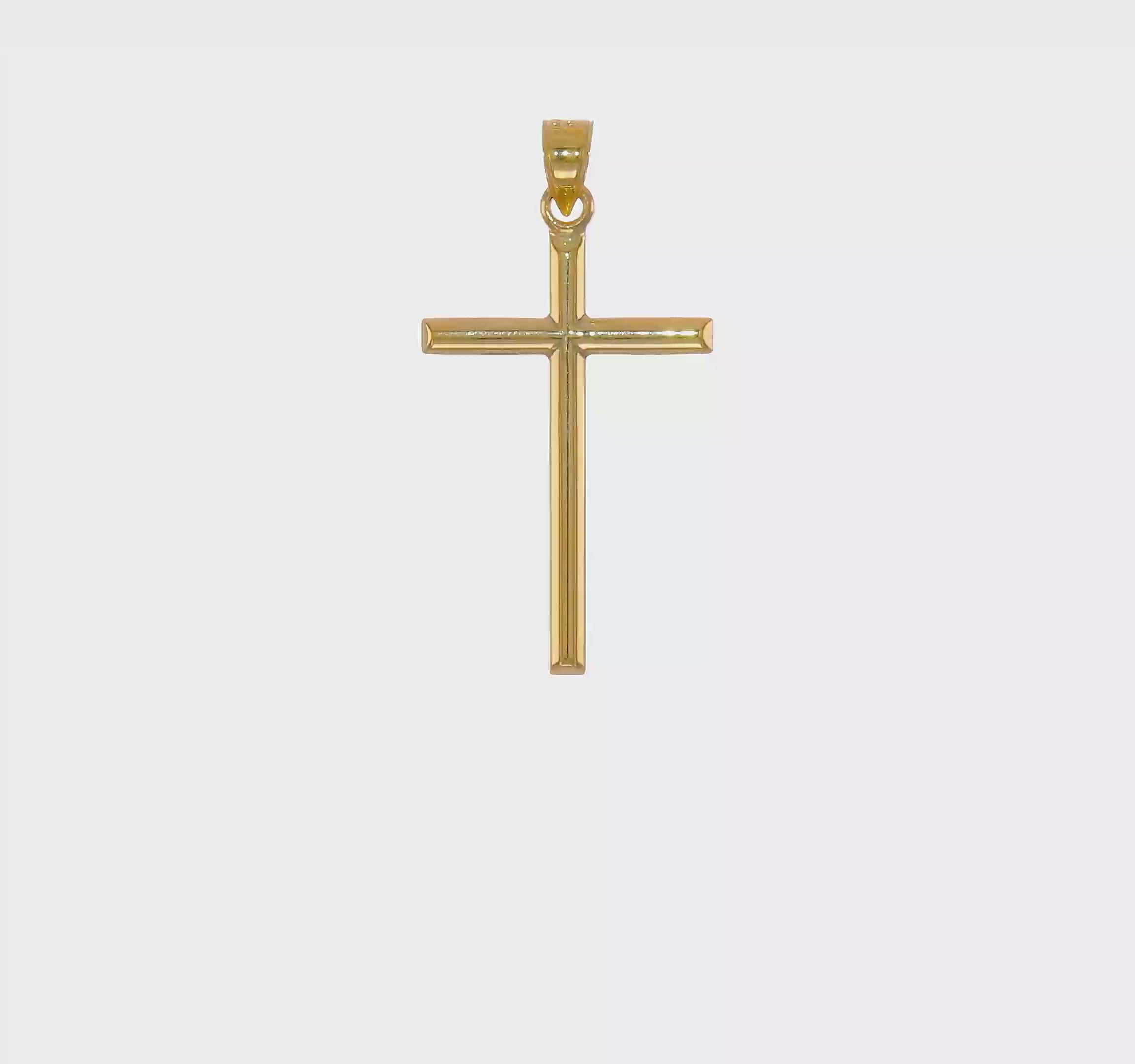 14kt Yellow Gold Polished Hollow Cross Pendant