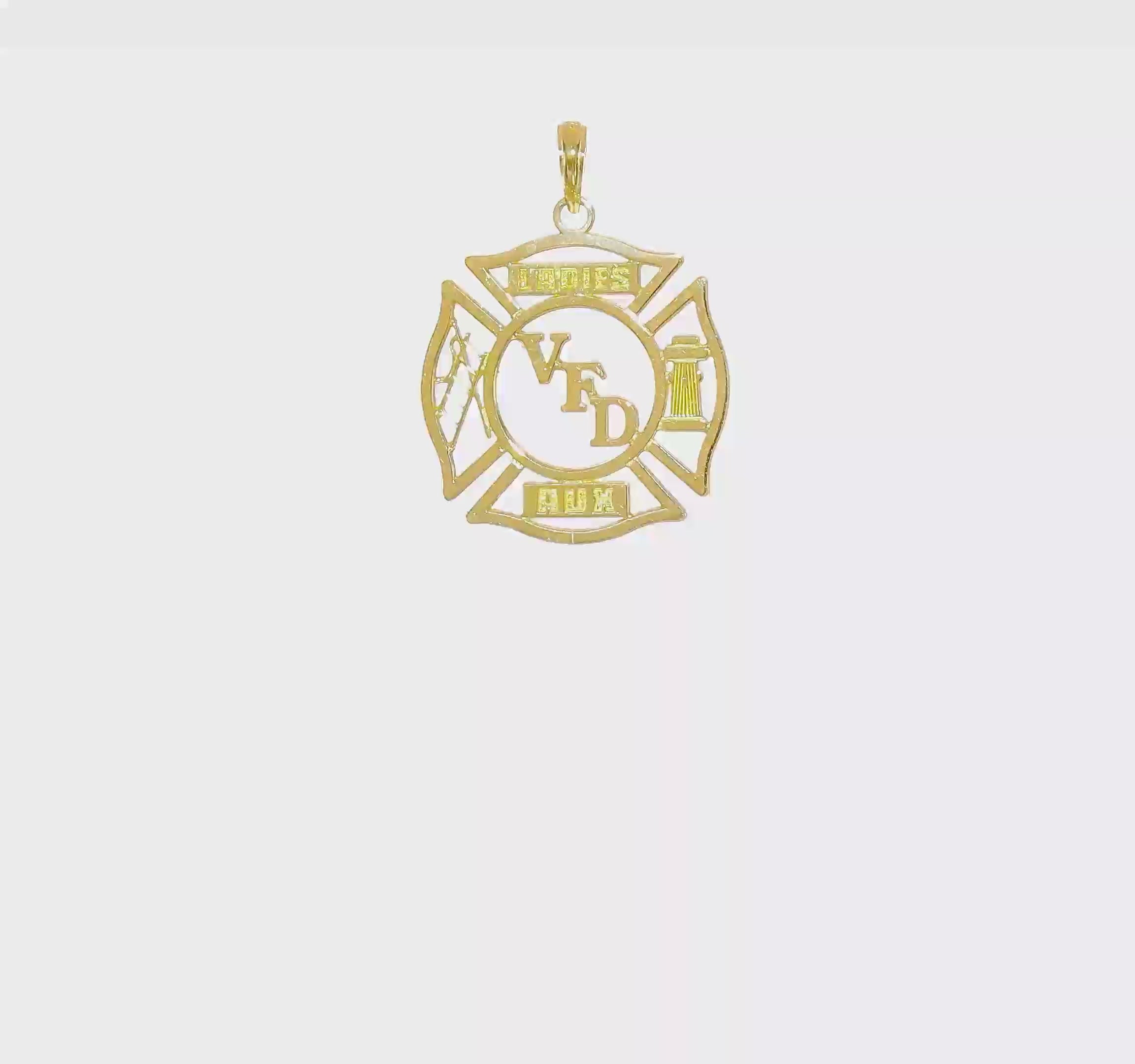 10kt Yellow Gold VFD Ladies AUX  Shield Charm