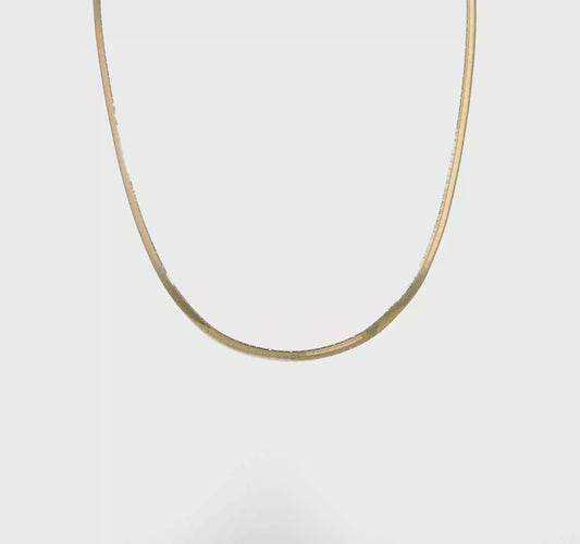14kt Two-tone Lt Reversible 5mm Omega w/extender Necklace
