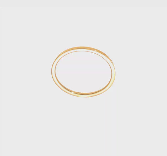 10KT Yellow Gold 1.2mm Criss-Cross Pattern Stackable Band Size 8.5