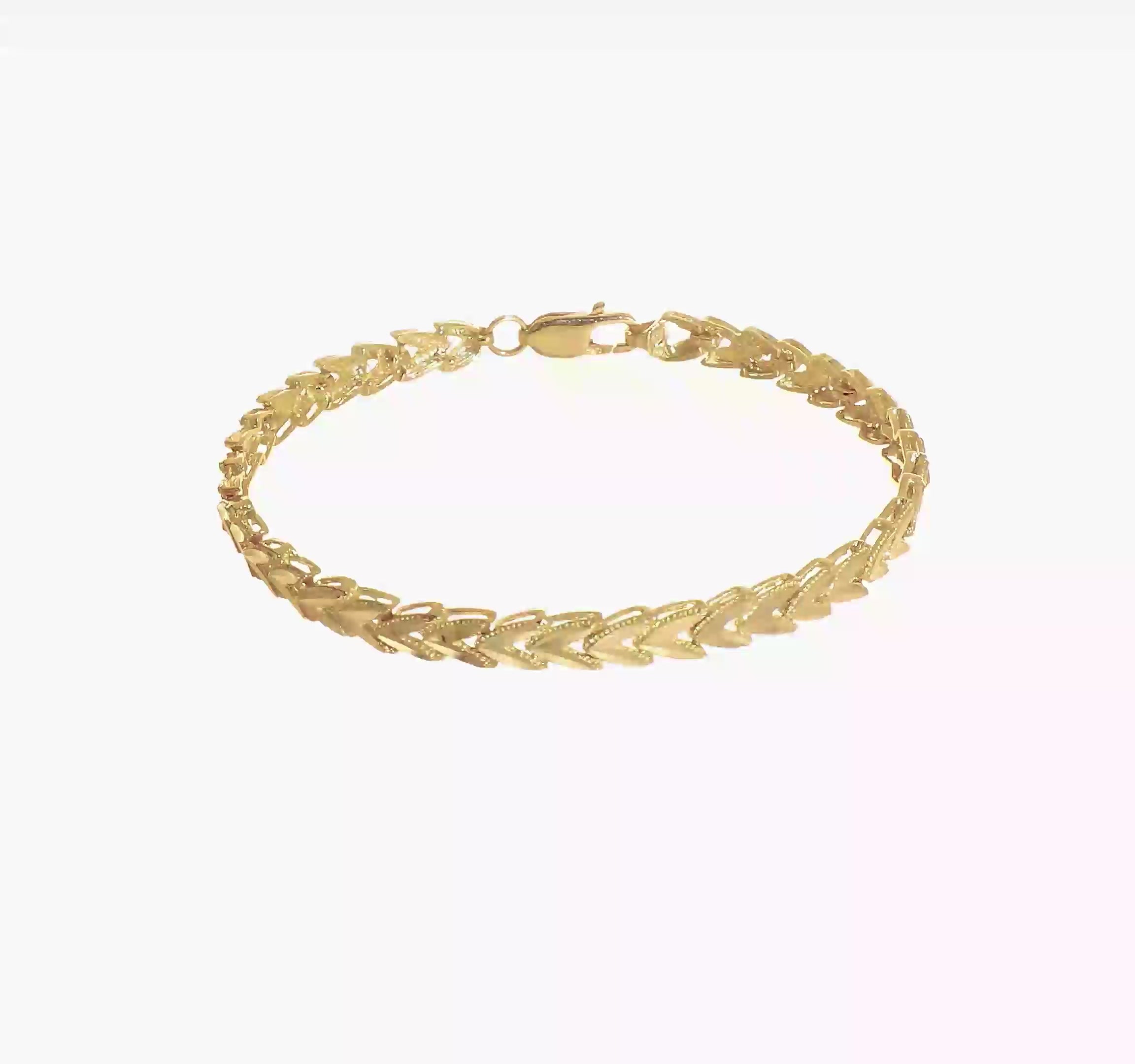 14KT Yellow Gold Diamond Cut Bracelet