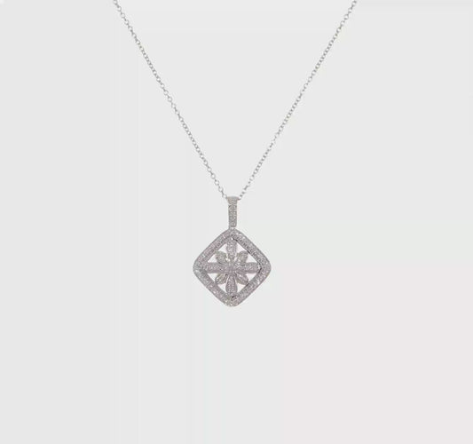 14kt White Gold Diamond Vintage 18 inch Necklace