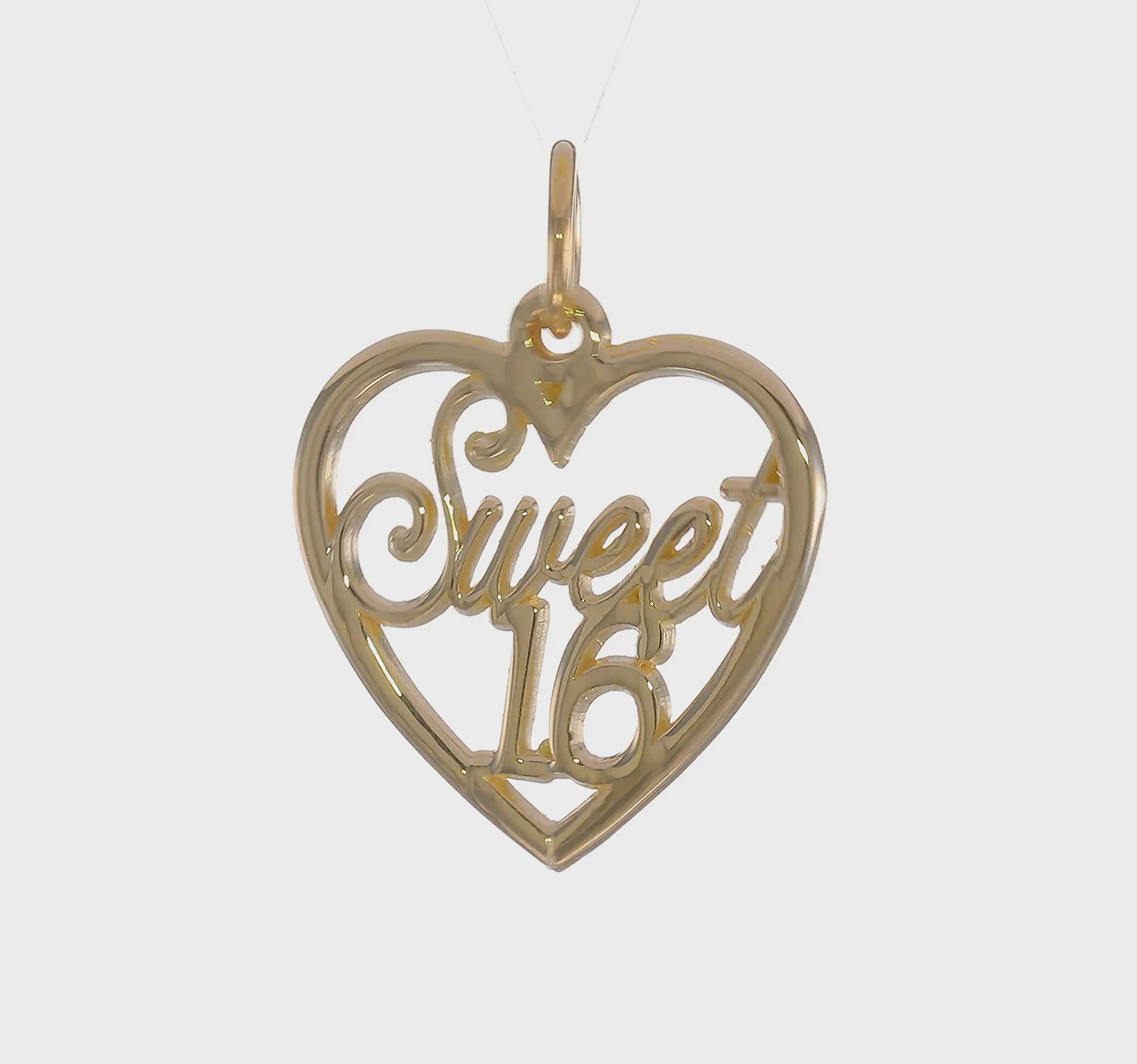 10KT Yellow Gold SWEET 16 Charm