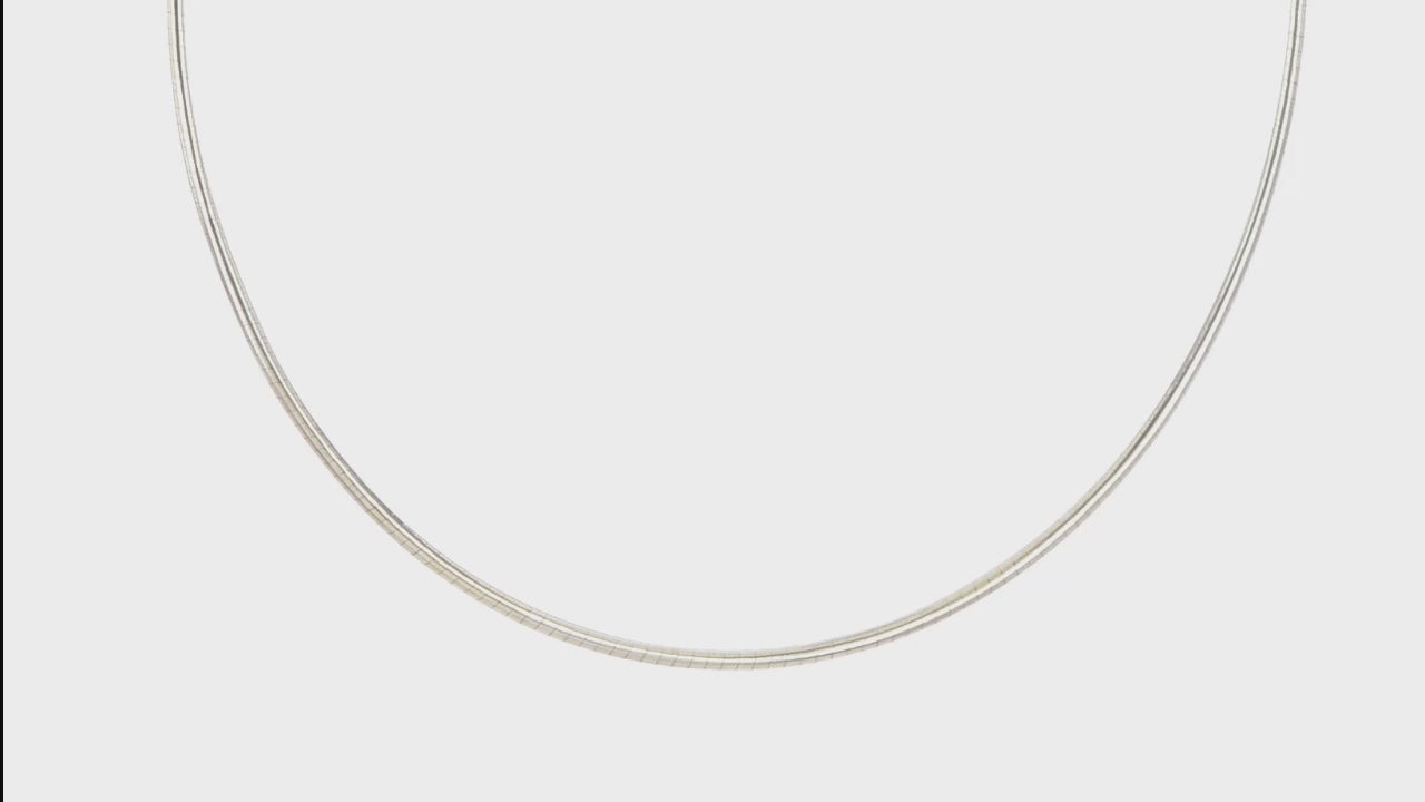 14KT Yellow Gold 2mm Round Omega Necklace