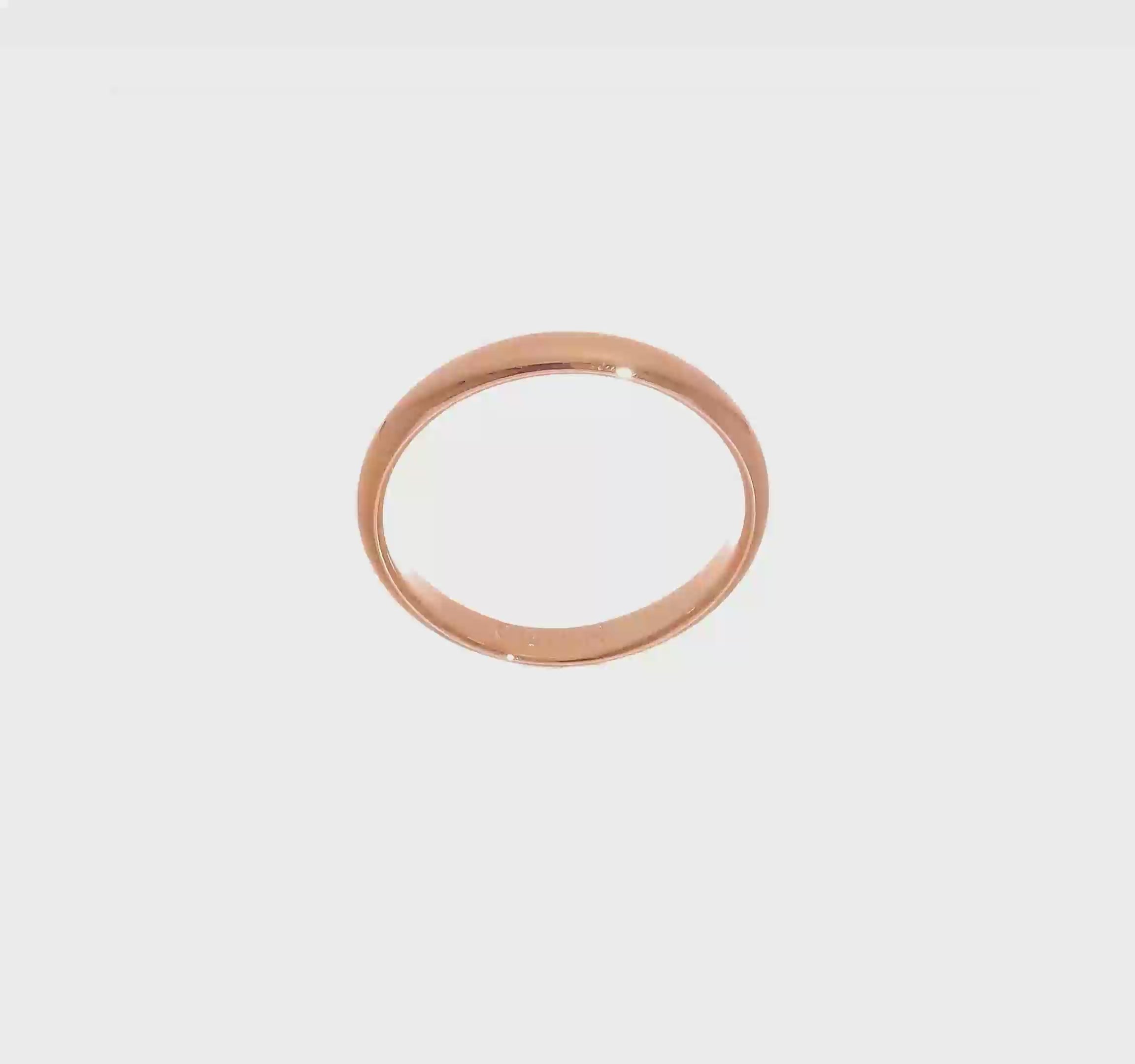14kt Rose Gold 3mm Half-Round Wedding Band Size 6