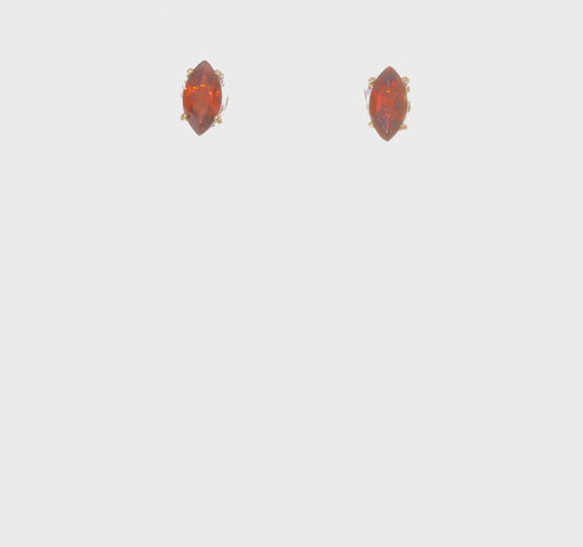 14kt Yellow Gold 7x3.5mm Marquise Garnet earring