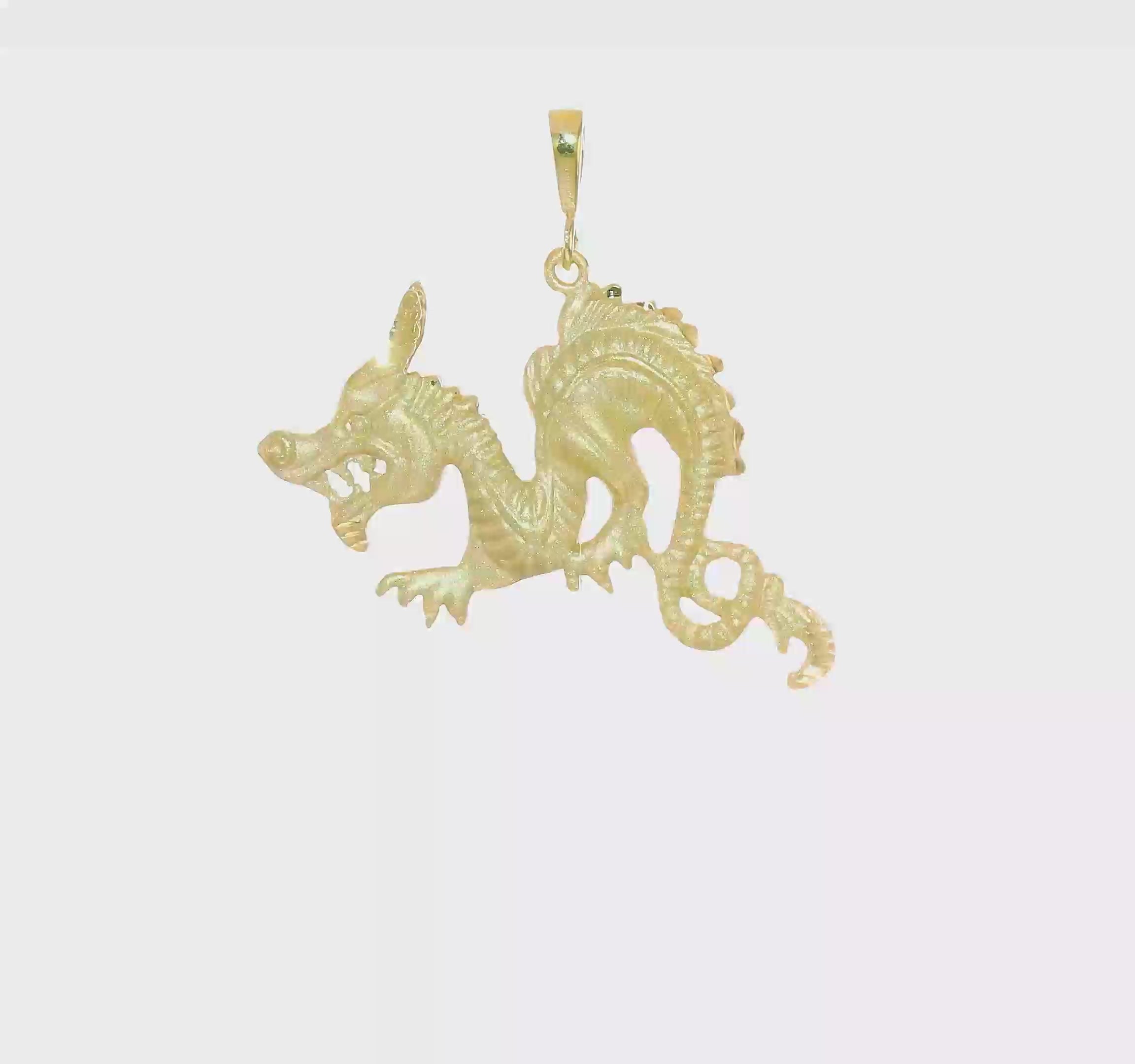 10kt Yellow Gold Dragon Pendant