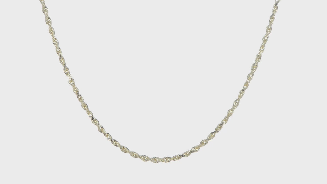 14kt Yellow Gold 2.5mm Diamond-Cut Rope Chain