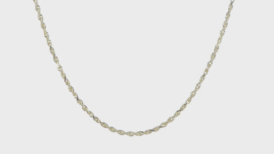 14kt Yellow Gold 2.5mm Diamond-Cut Rope Chain