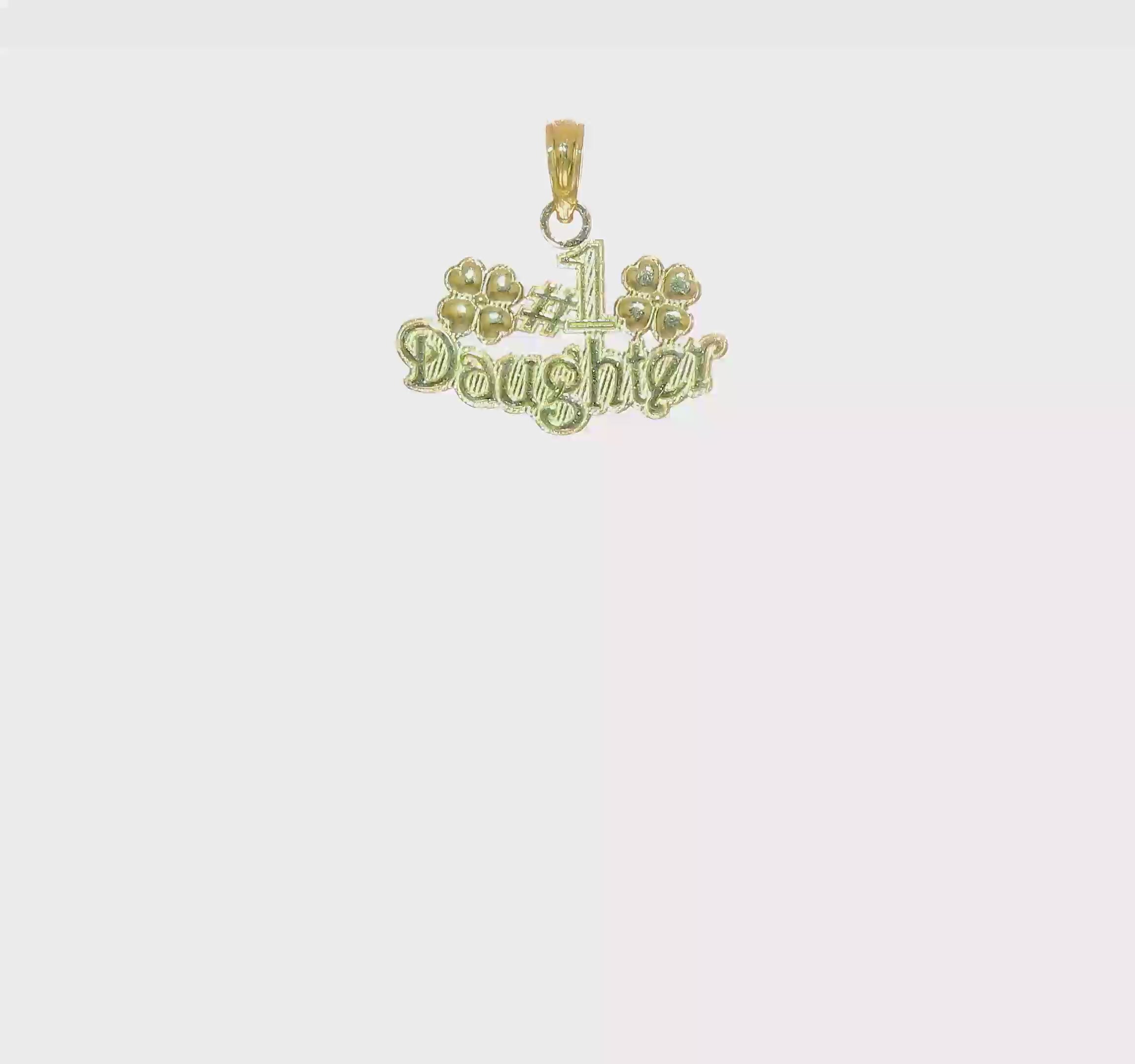 10kt Yellow Gold #1 DAUGHTER with Flowers Charm